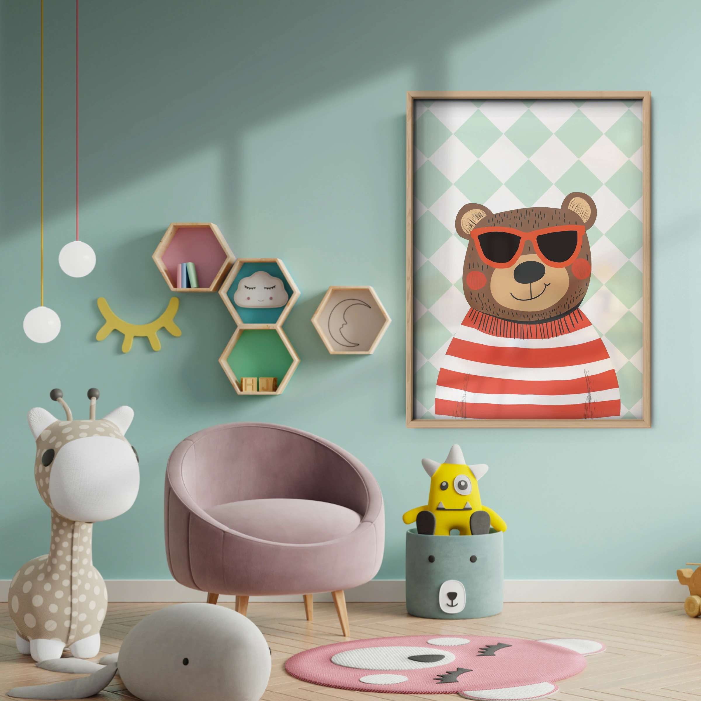 Cool Bear Nursery Print - baby room wall decor print