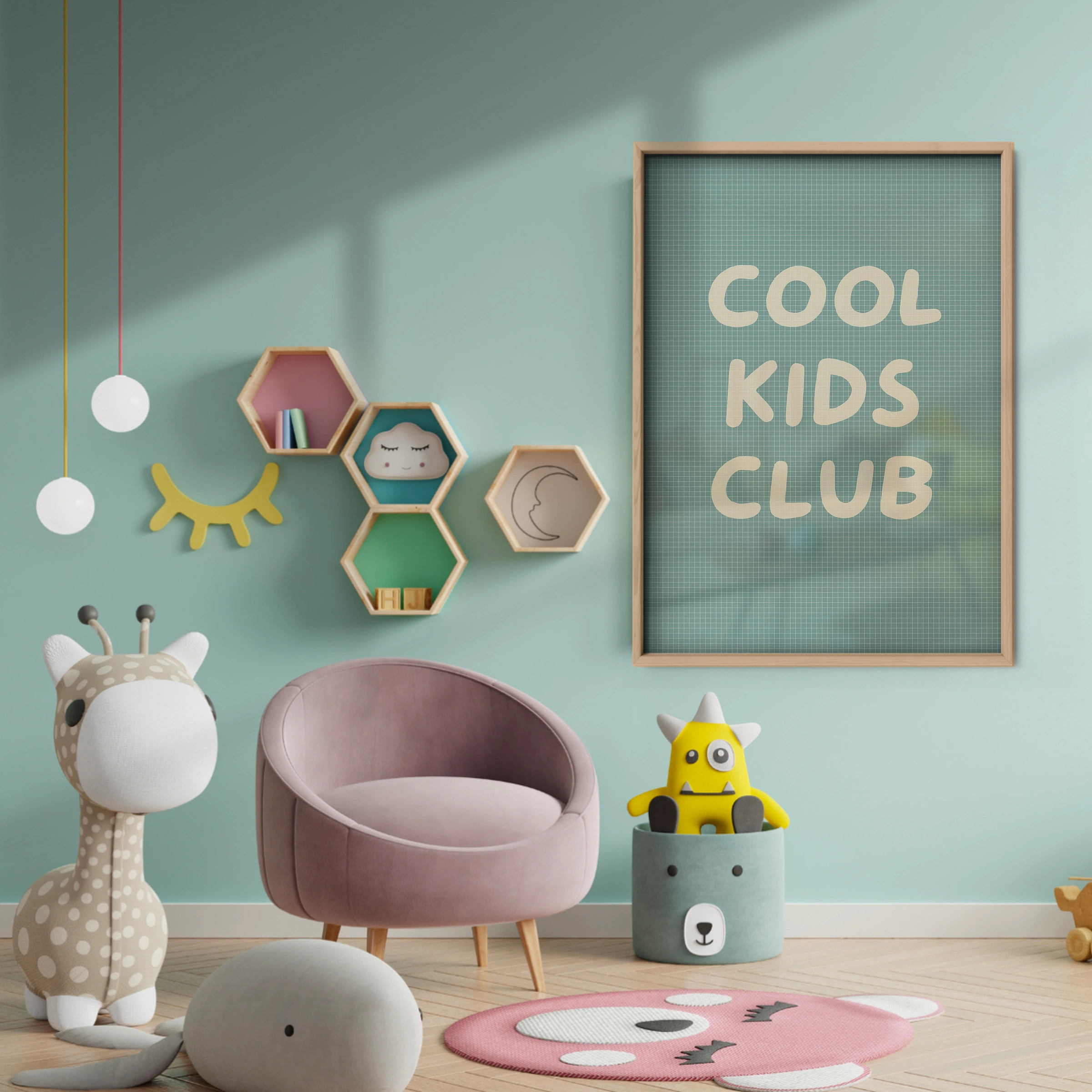 Cool Kids Club Three Nursery Print - baby room wall decor print