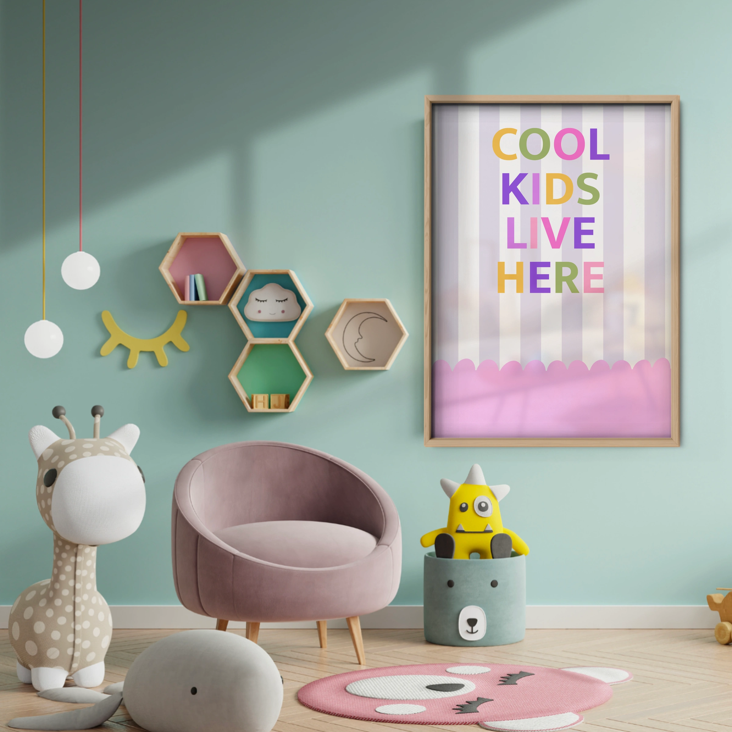 Cool Kids Live Here Nursery Print - baby room wall decor print