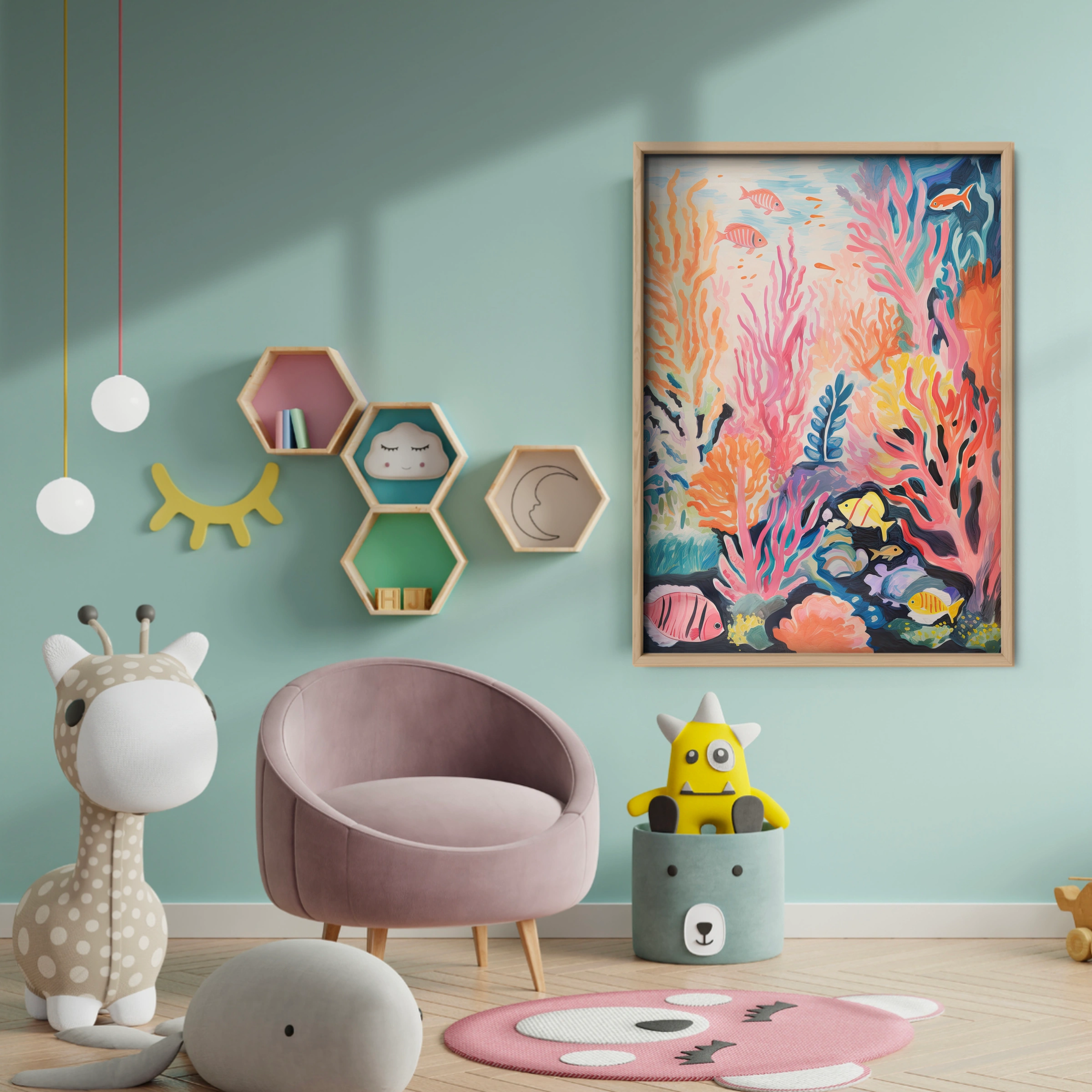 Coral Reef Nursery Print - baby room wall decor print