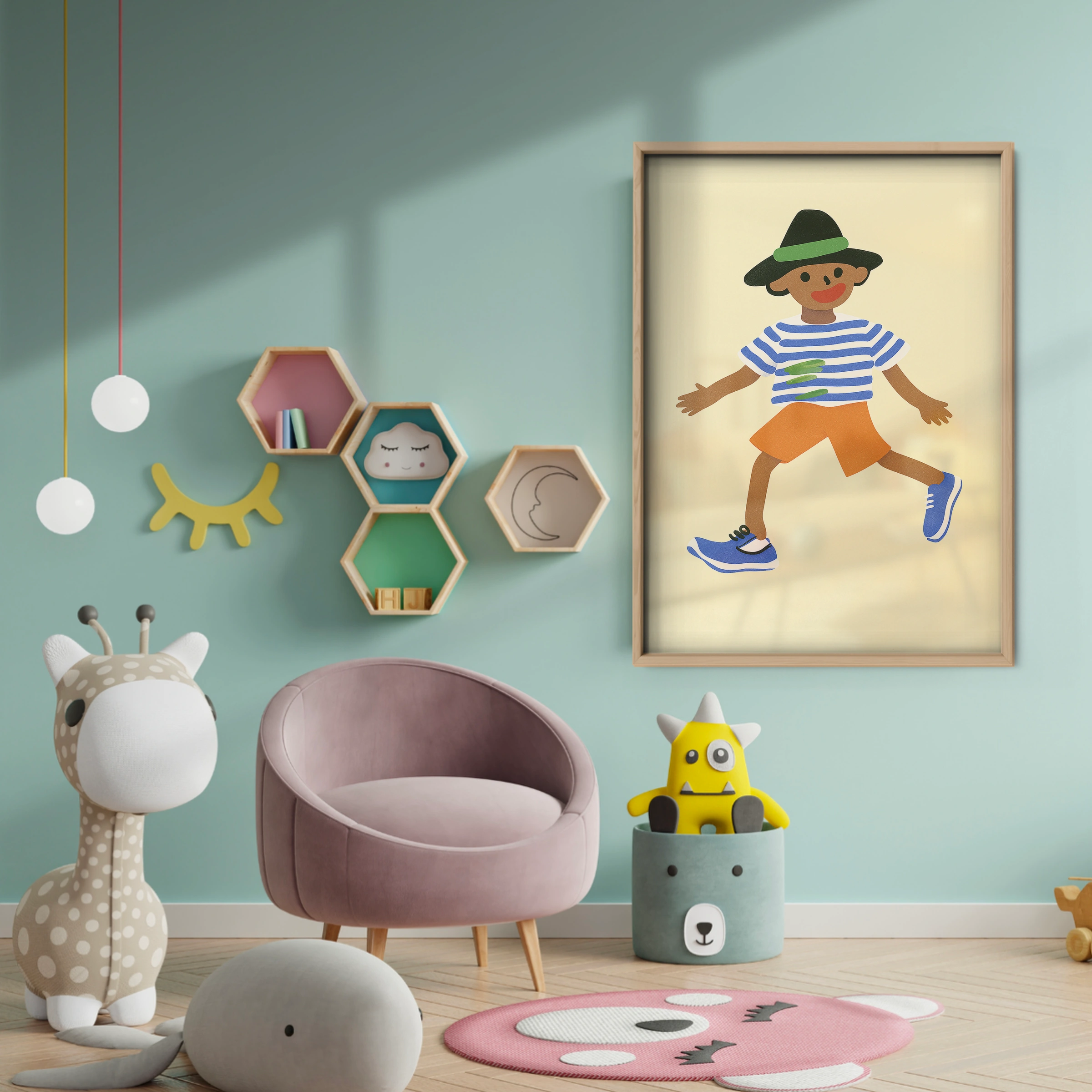 Dancing Boy Nursery Print - baby room wall decor print