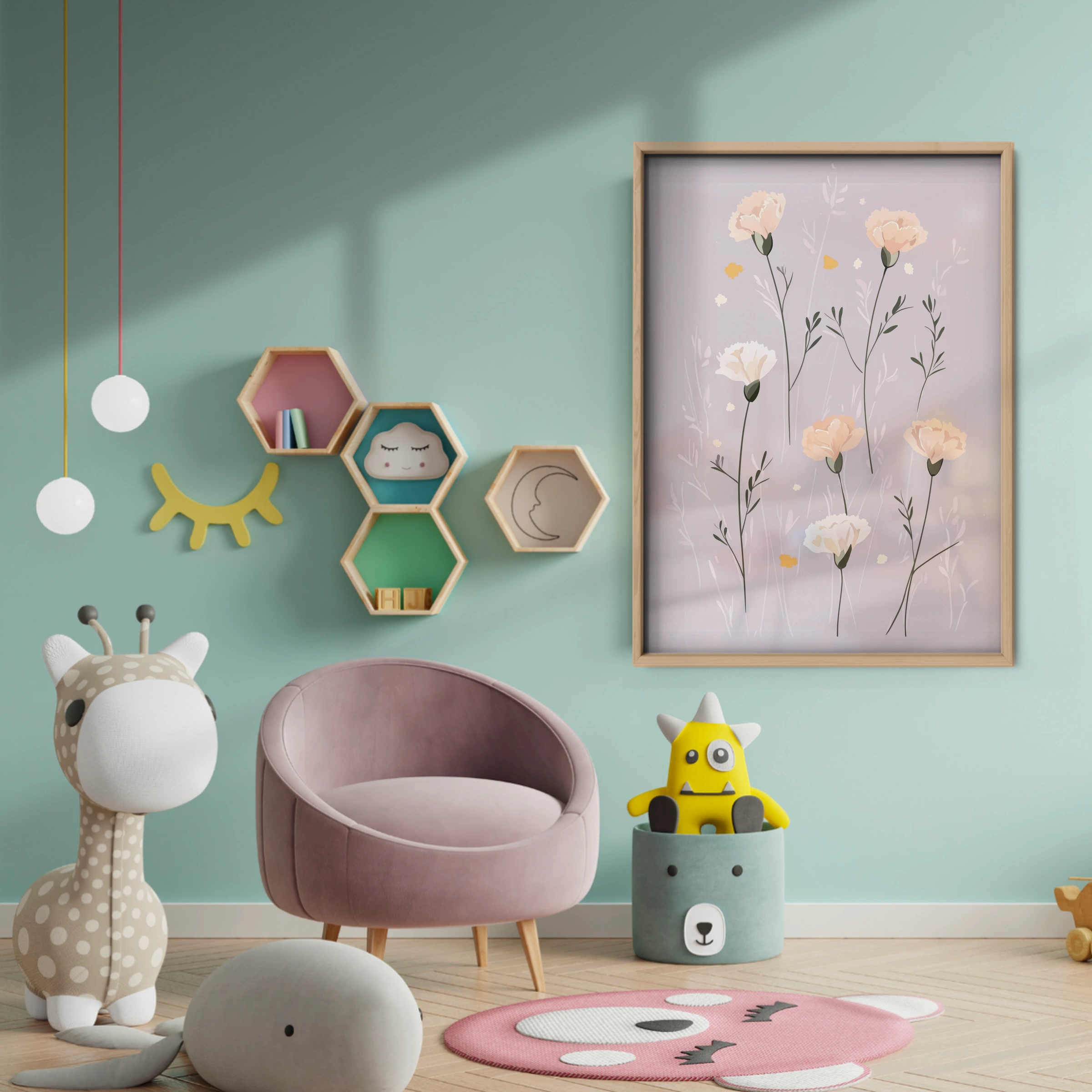 Dandelion Wishes Nursery Print - baby room wall decor print