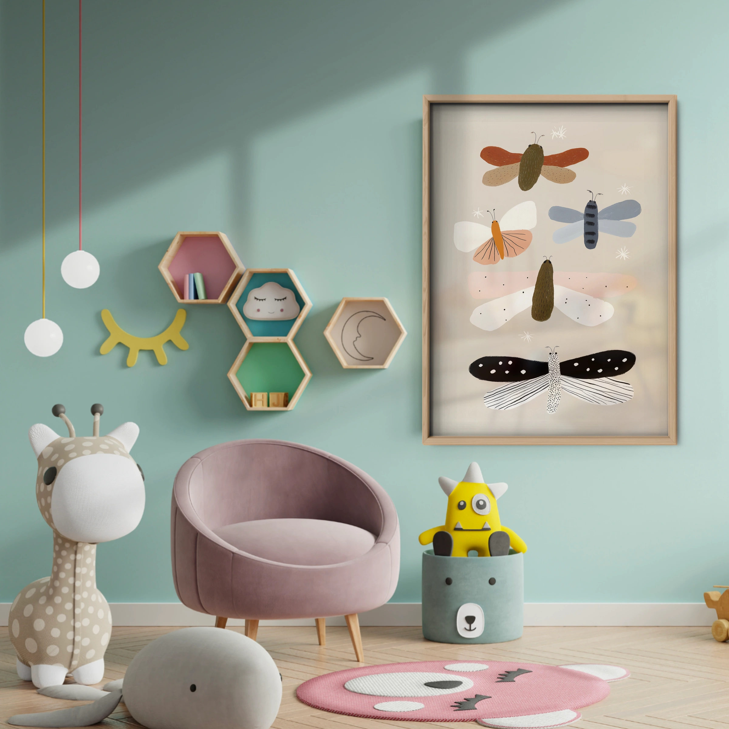 Dragonflies Nursery Print - baby room wall decor print