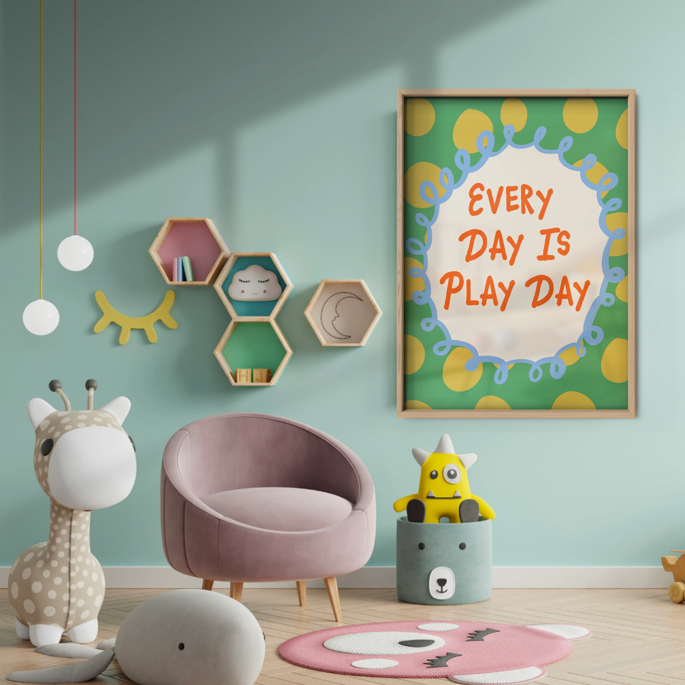 Every Day Is Play Day Nursery Print - baby room wall decor print