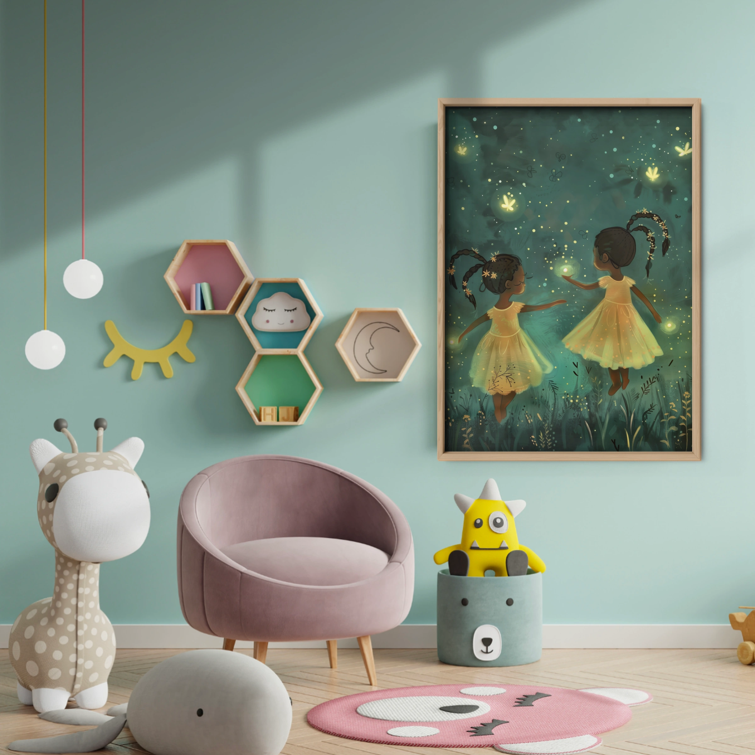 Fairies Dancing Nursery Print - baby room wall decor print