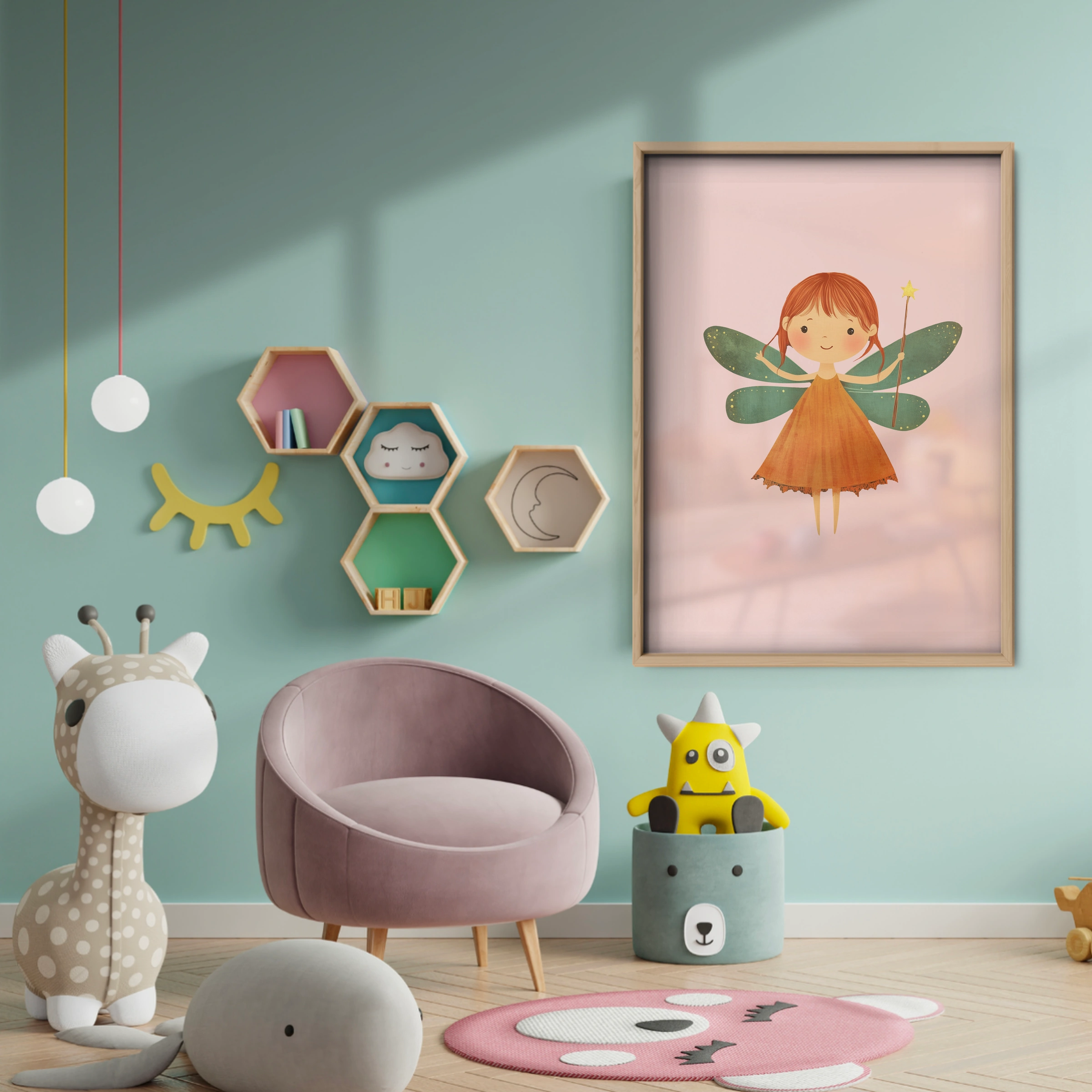 Fairy Girl Nursery Print - baby room wall decor print