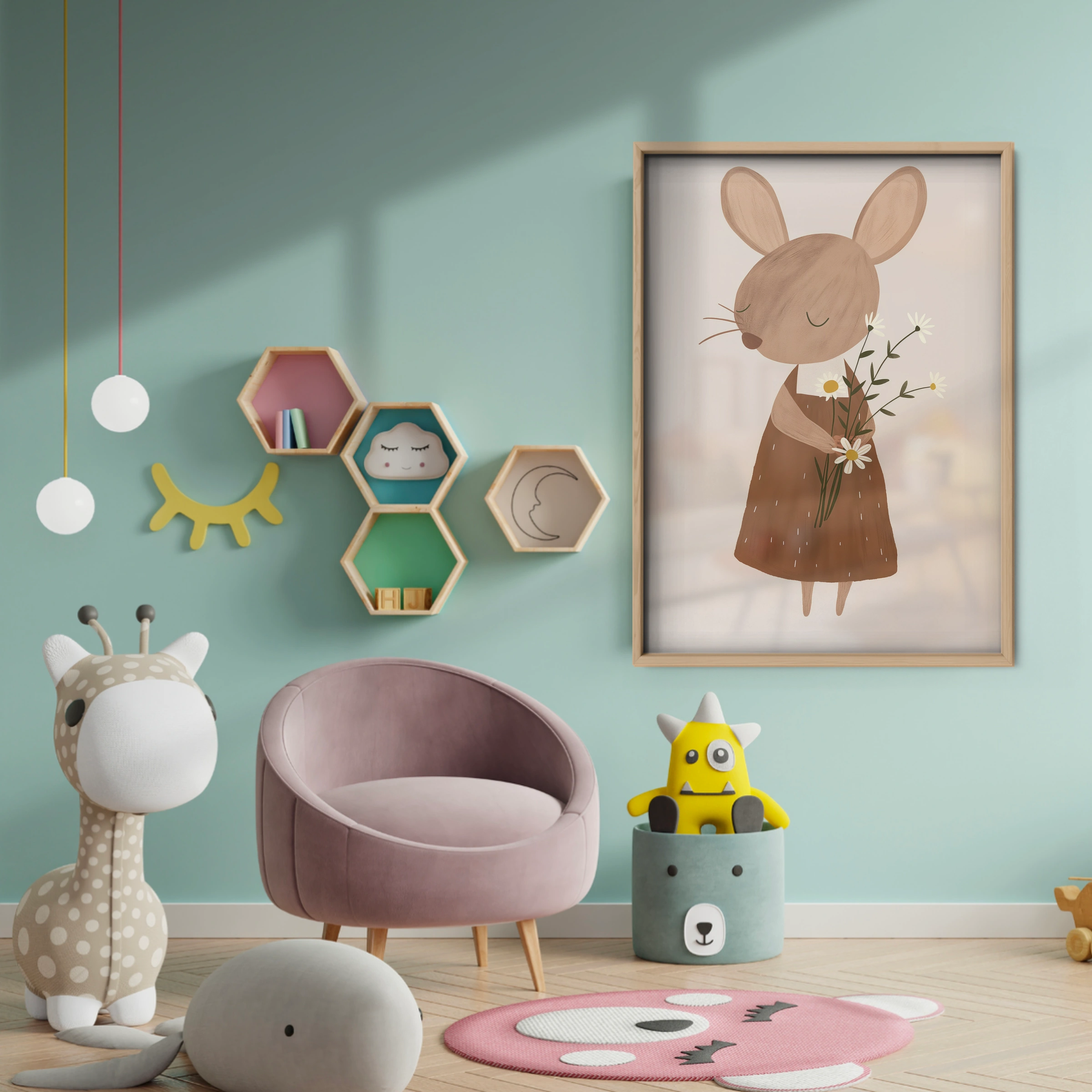 Field Mouse Nursery Print - baby room wall decor print