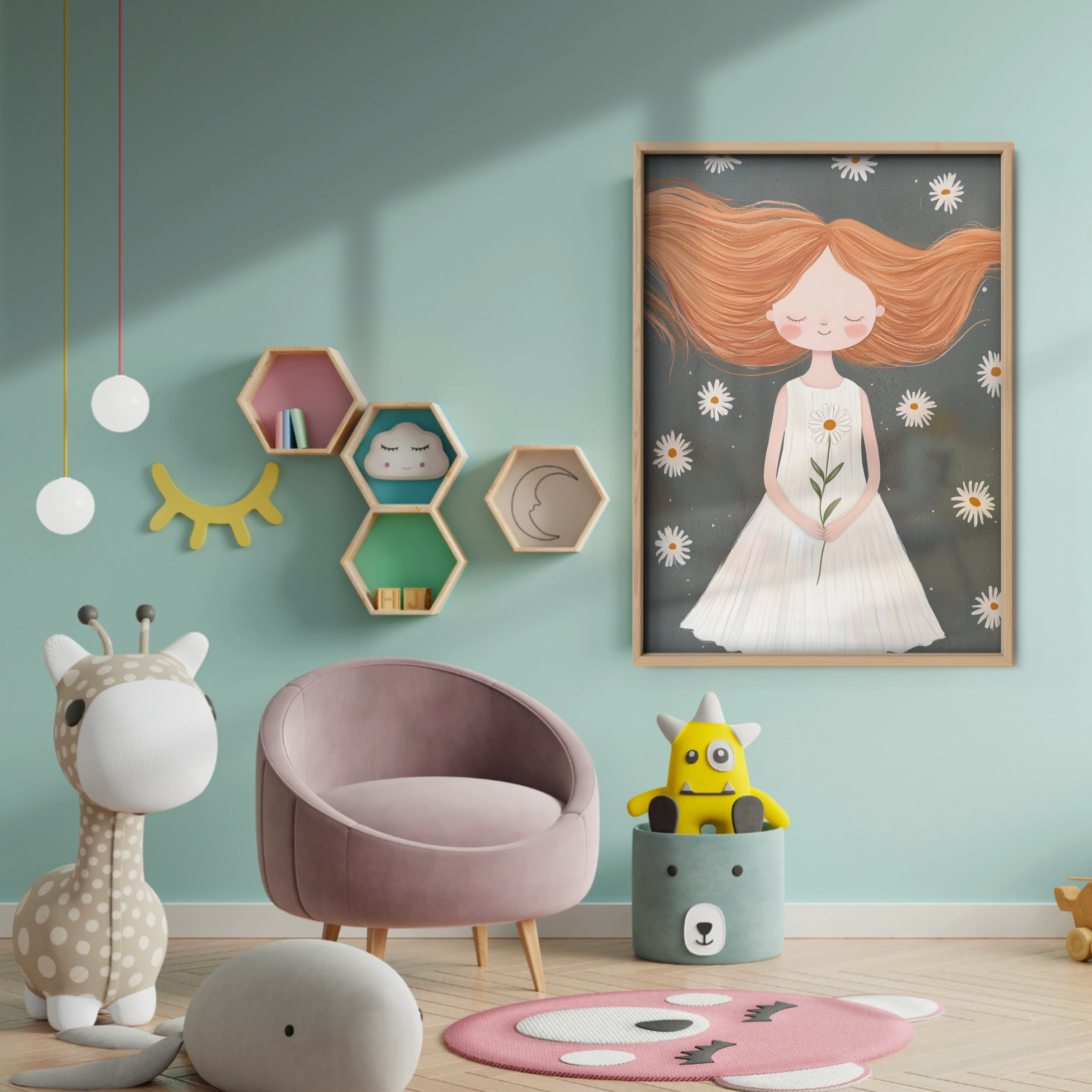 Flower Girl Nursery Print - baby room wall decor print
