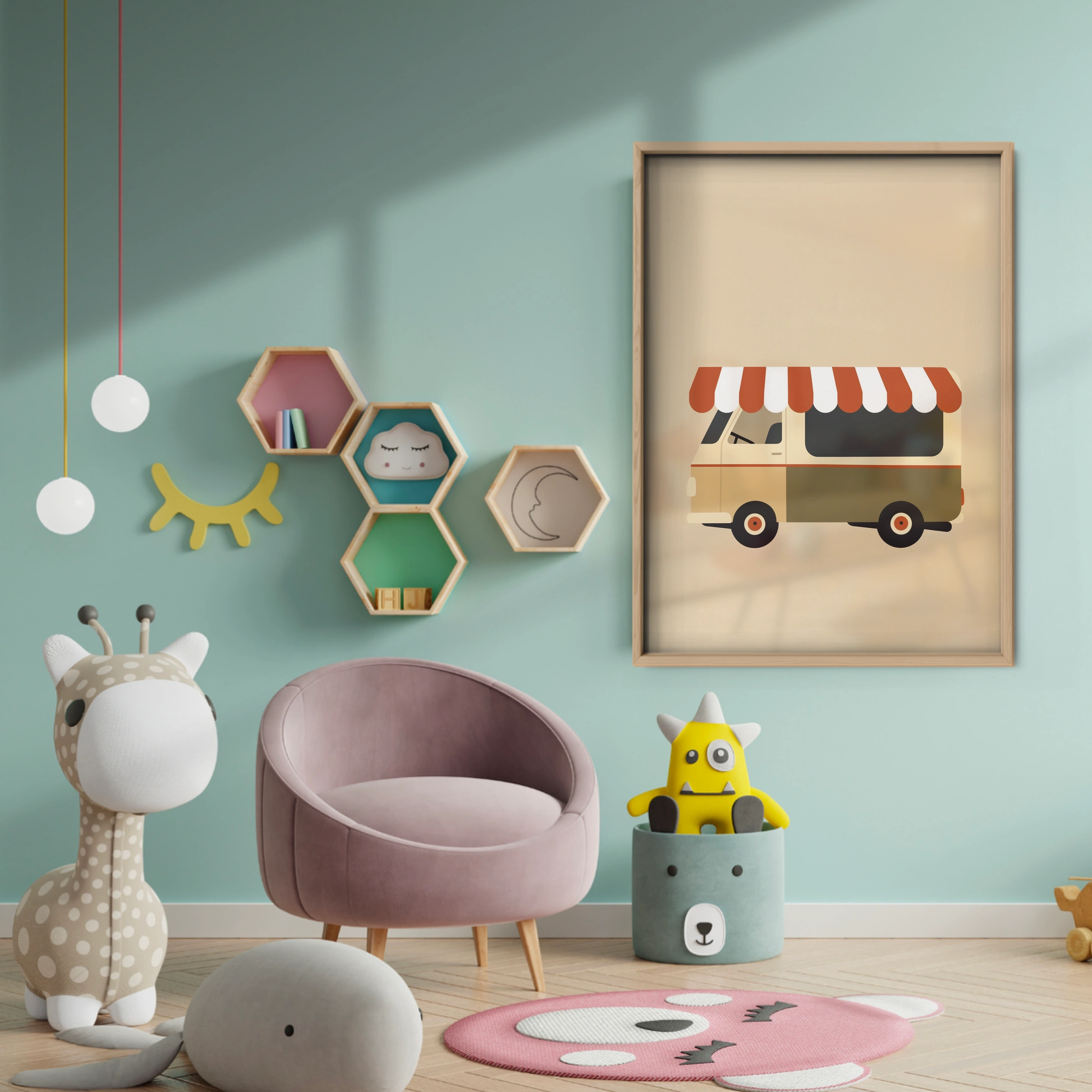 Food Truck Nursery Print - baby room wall decor print