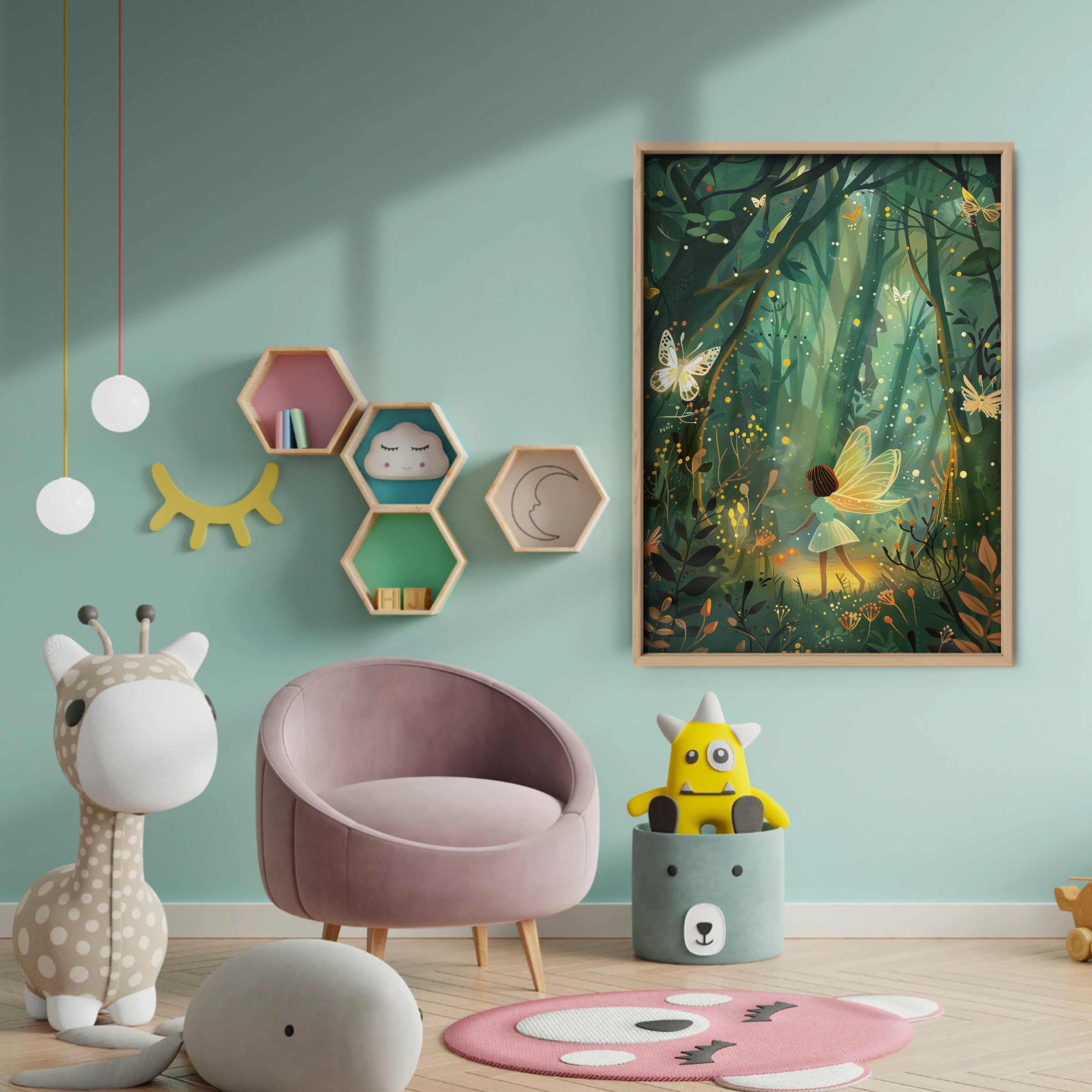 Forest Fairy Nursery Print - baby room wall decor print
