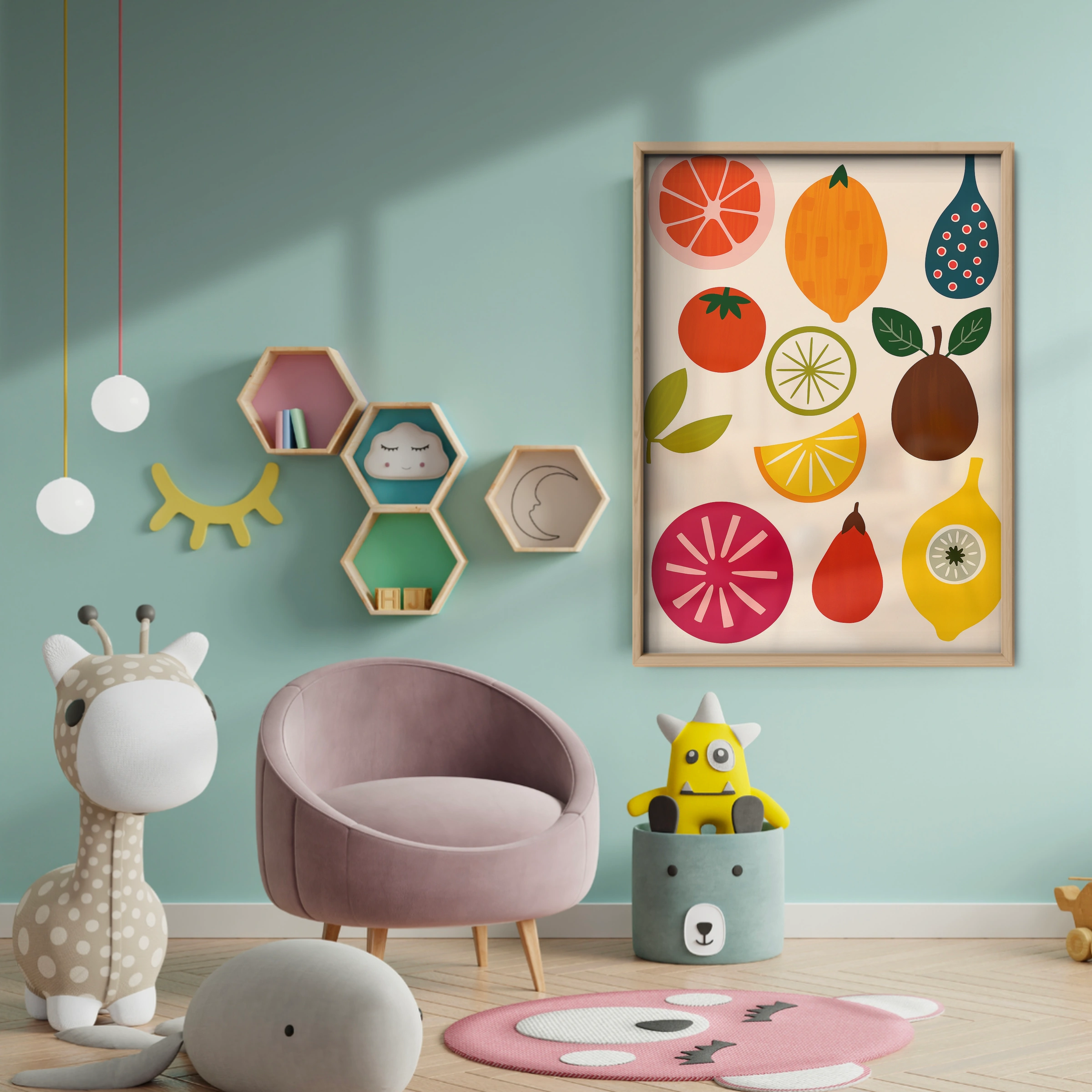 Fresh Fruit Nursery Print - baby room wall decor print