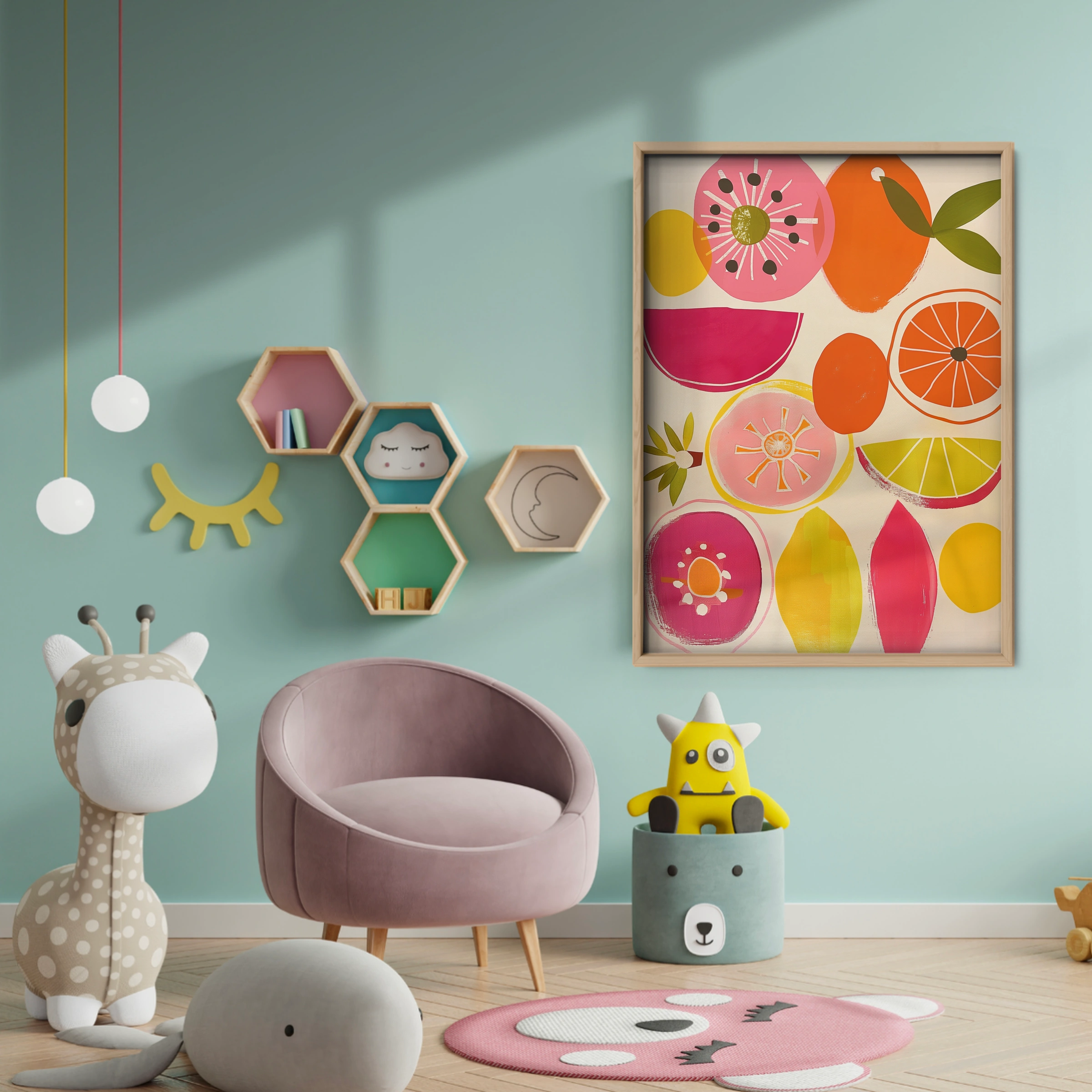 Fruit Medley Nursery Print - baby room wall decor print