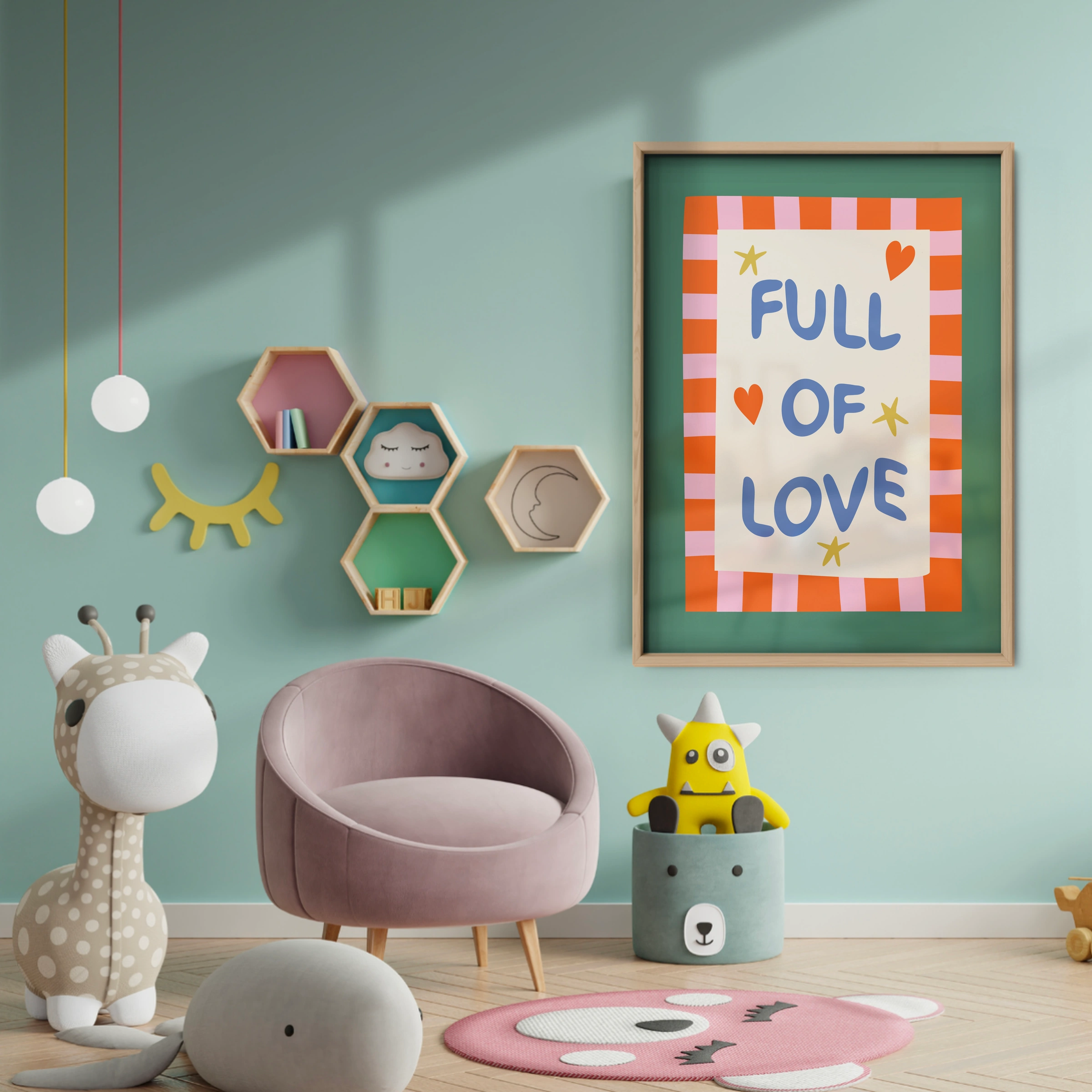 Full Of Love Nursery Print - baby room wall decor print