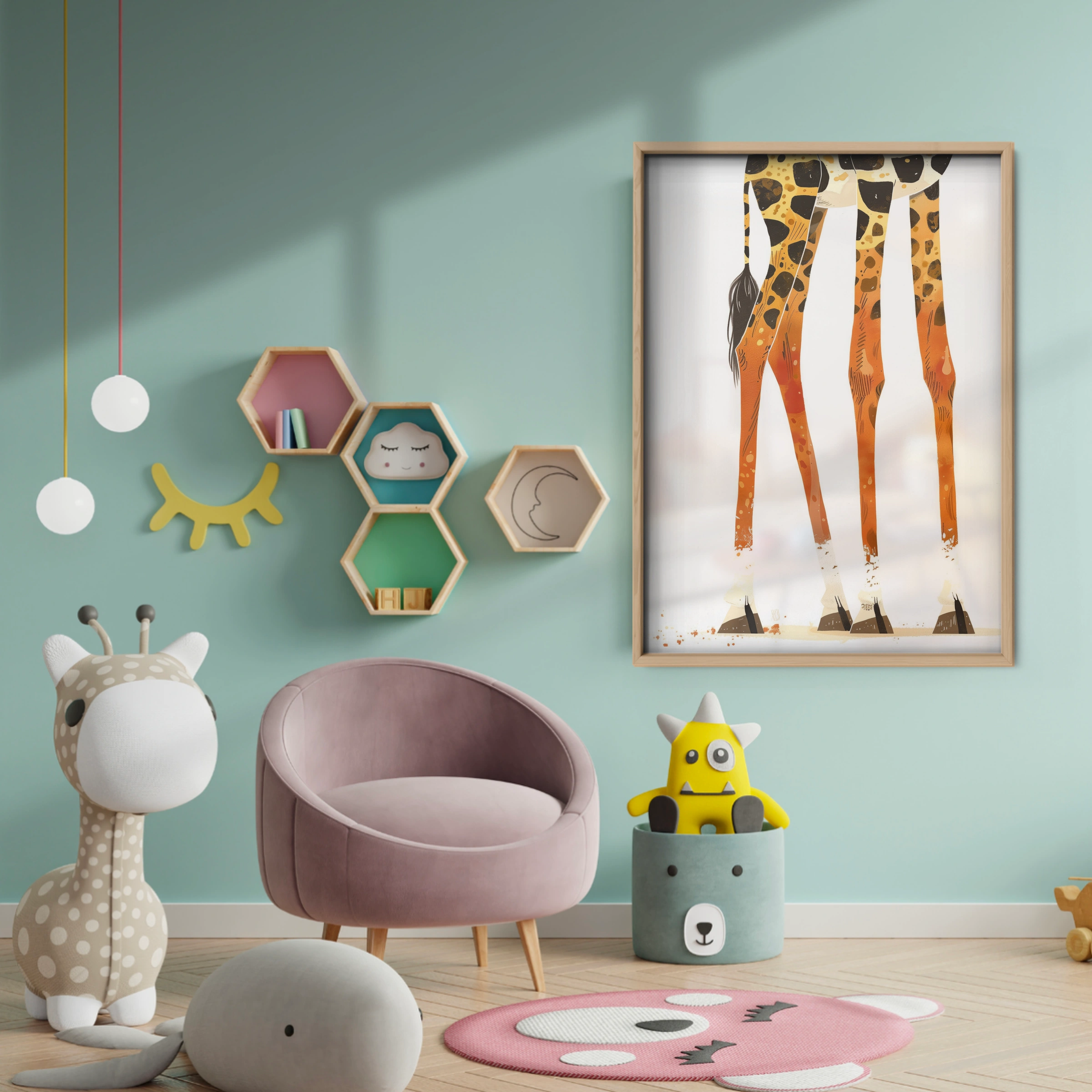 Giraffe Legs Nursery Print - baby room wall decor print
