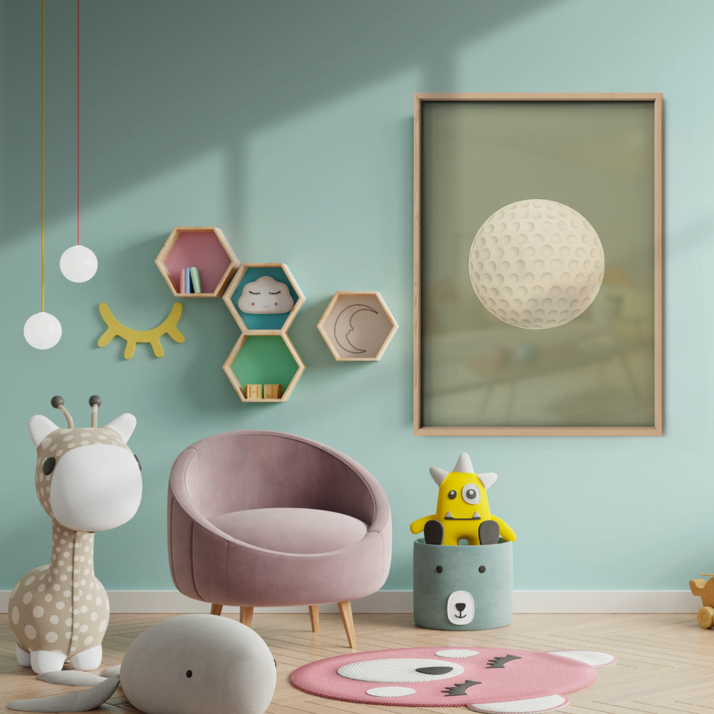 Golf Ball Nursery Print - baby room wall decor print