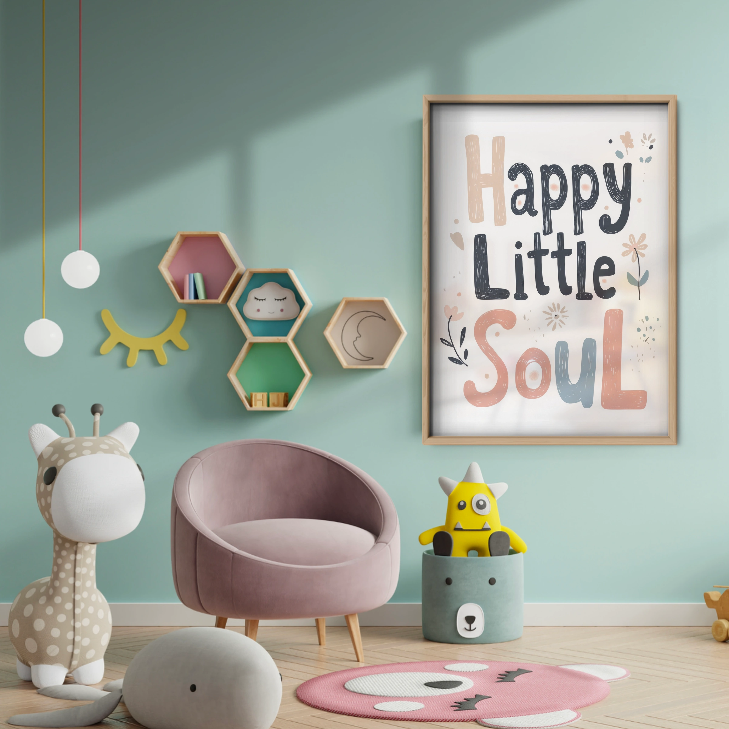 Happy Little Soul Nursery Print - baby room wall decor print
