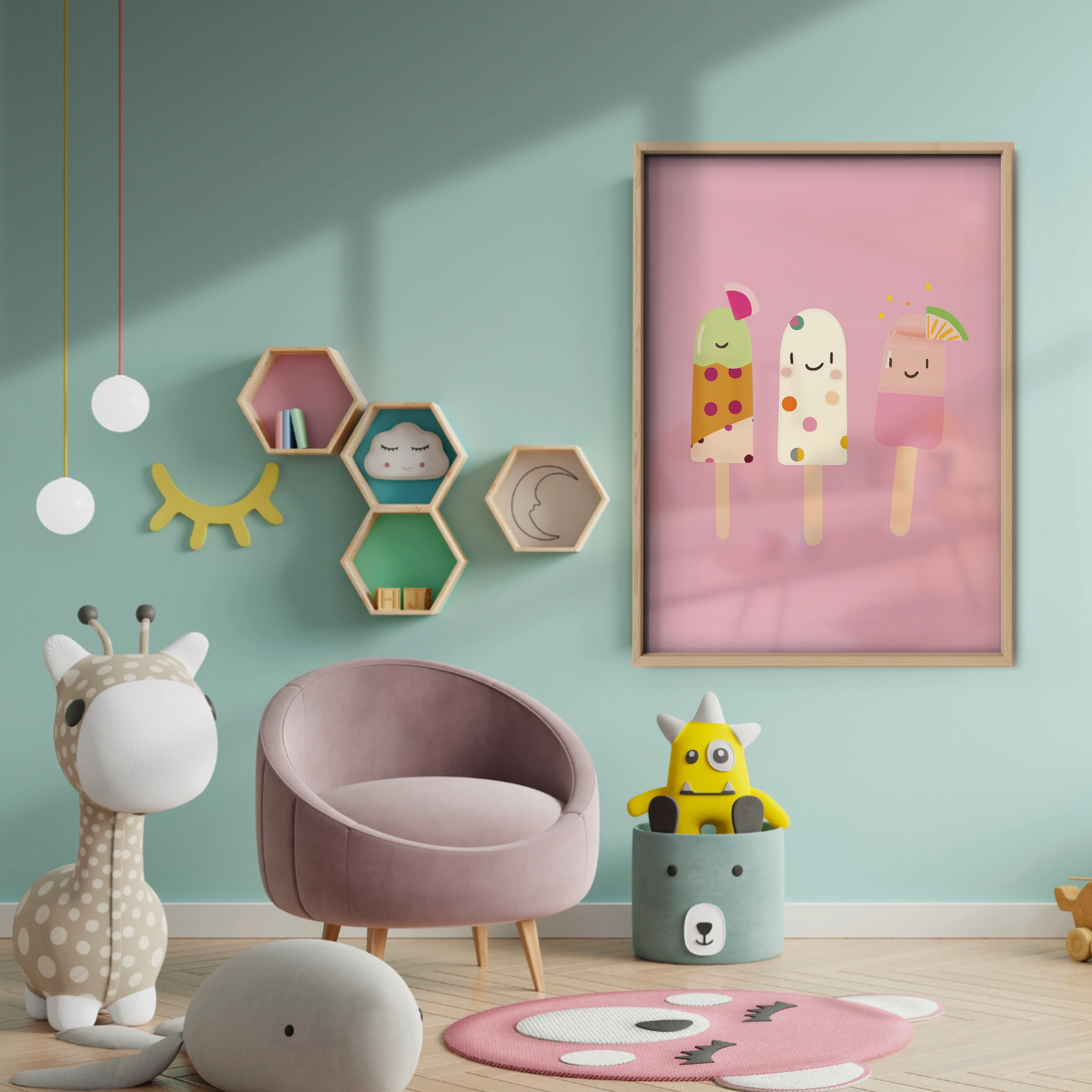 Ice Lollies Nursery Print - baby room wall decor print