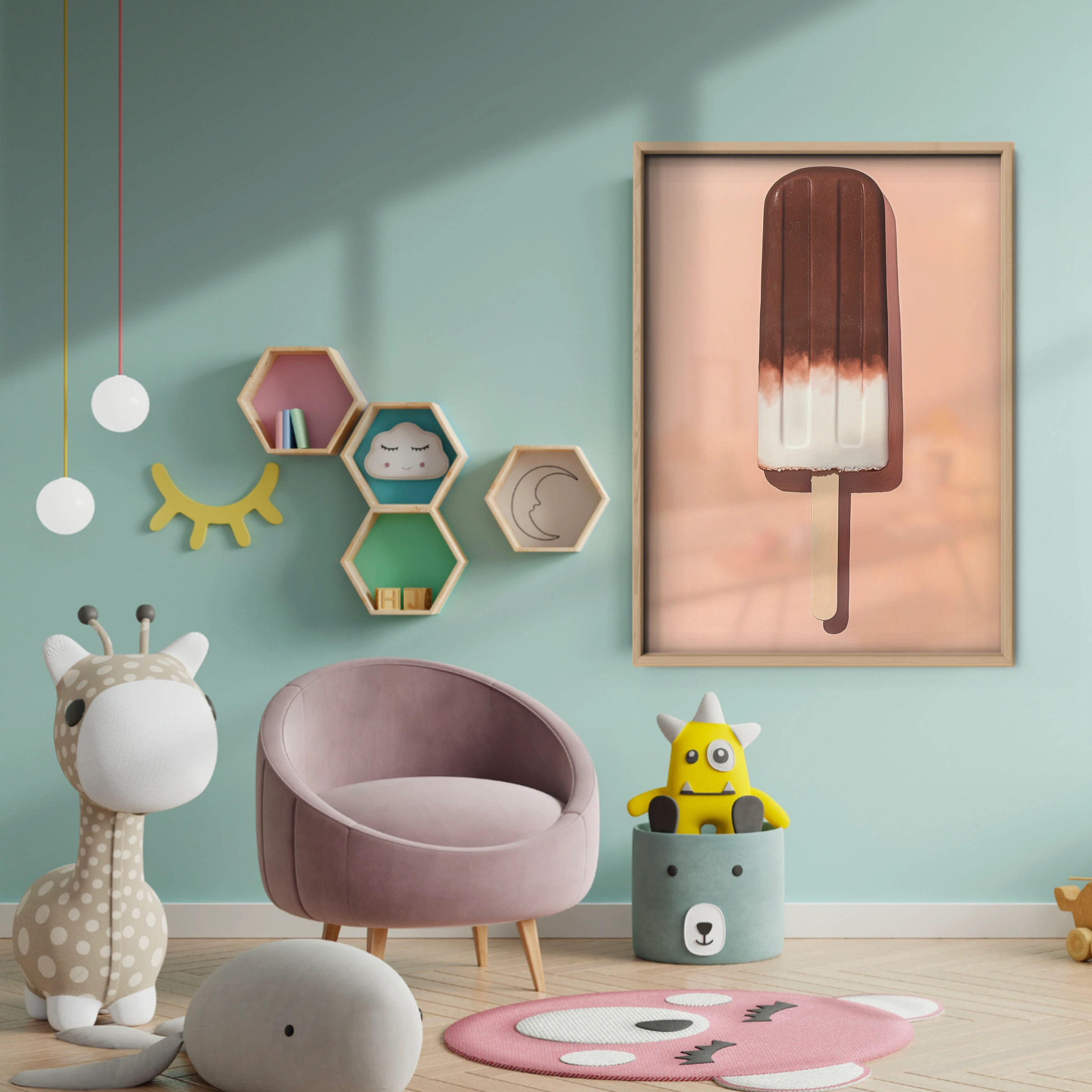Ice Lolly Nursery Print - baby room wall decor print