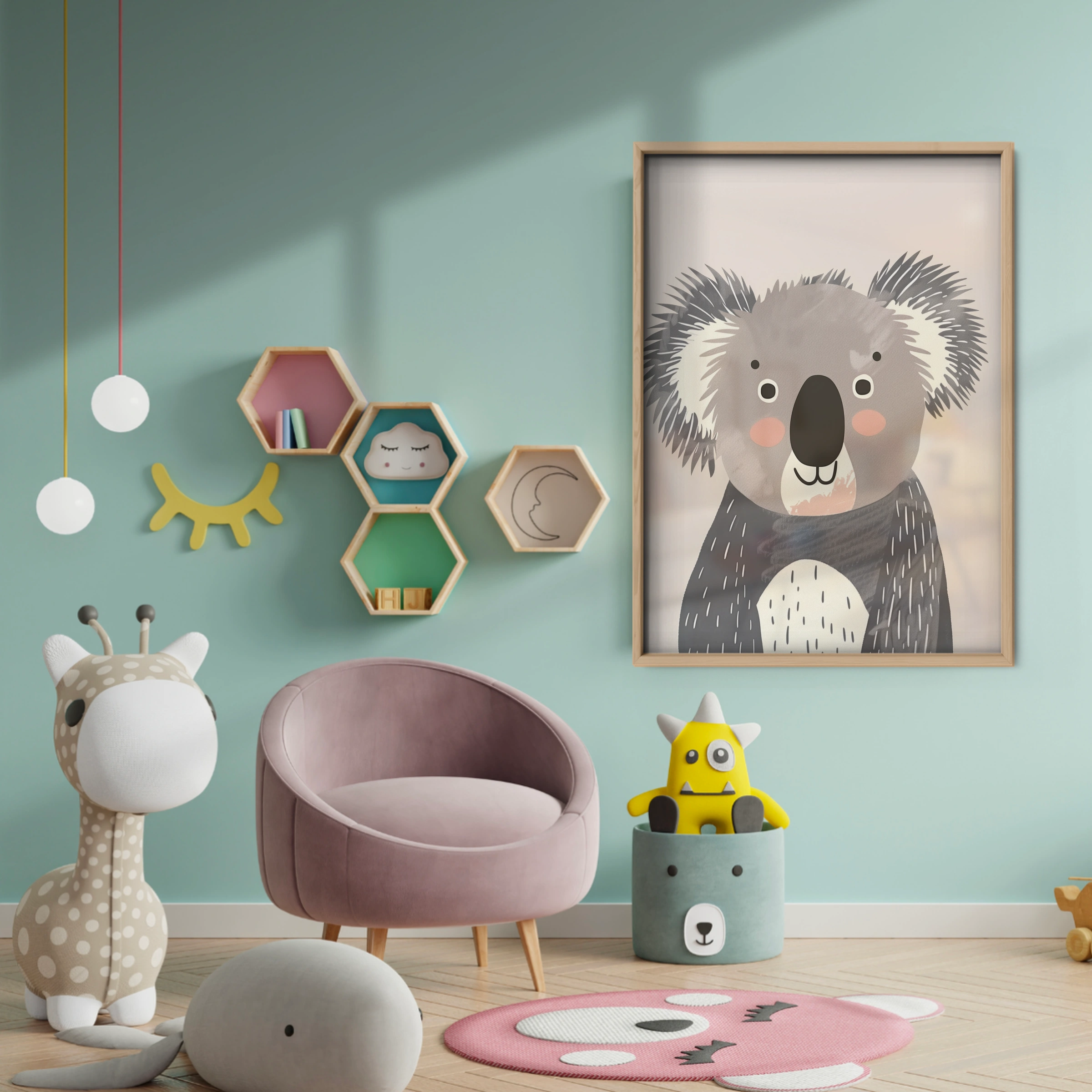 Koala Nursery Print - baby room wall decor print