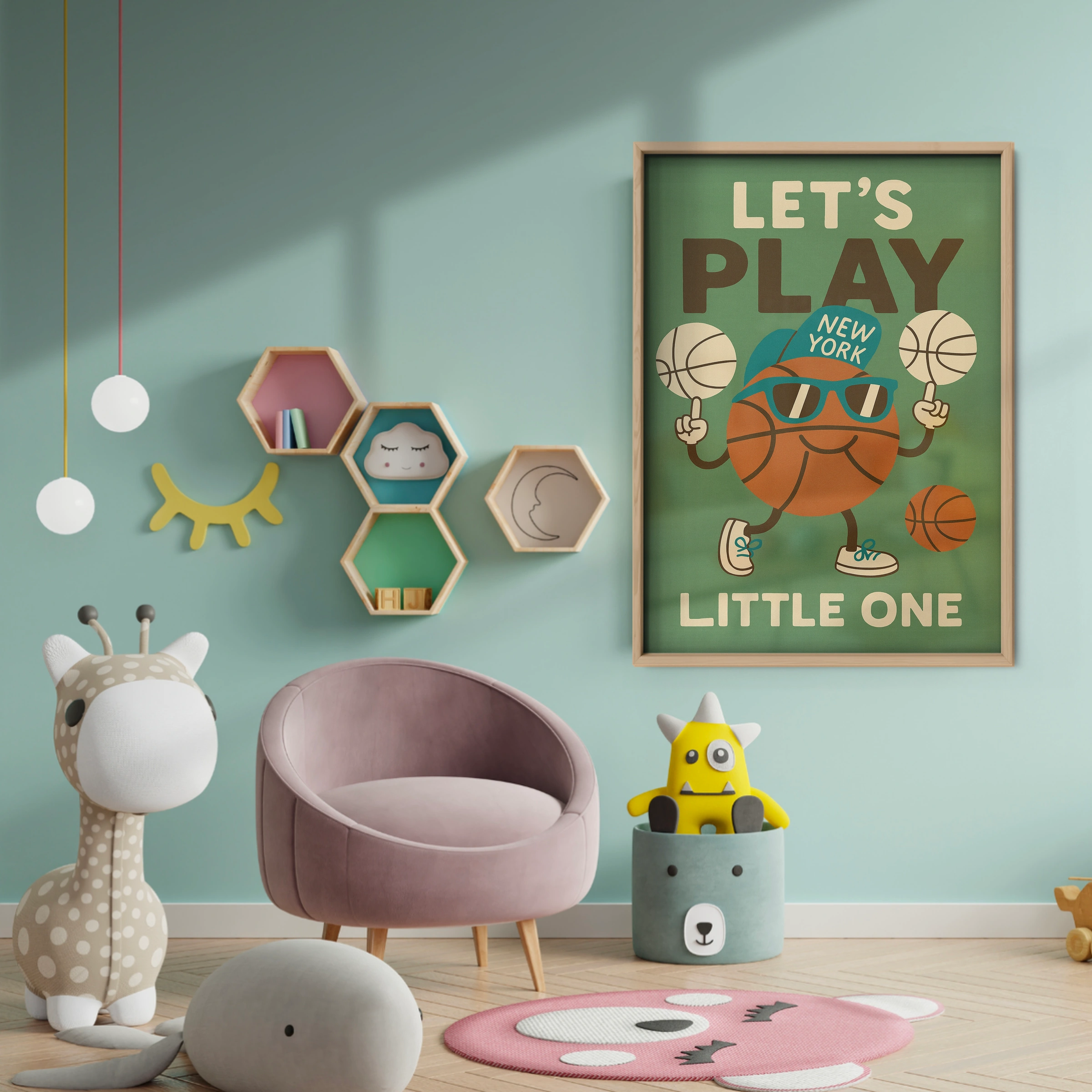 Let's Play Little One Nursery Print - baby room wall decor print