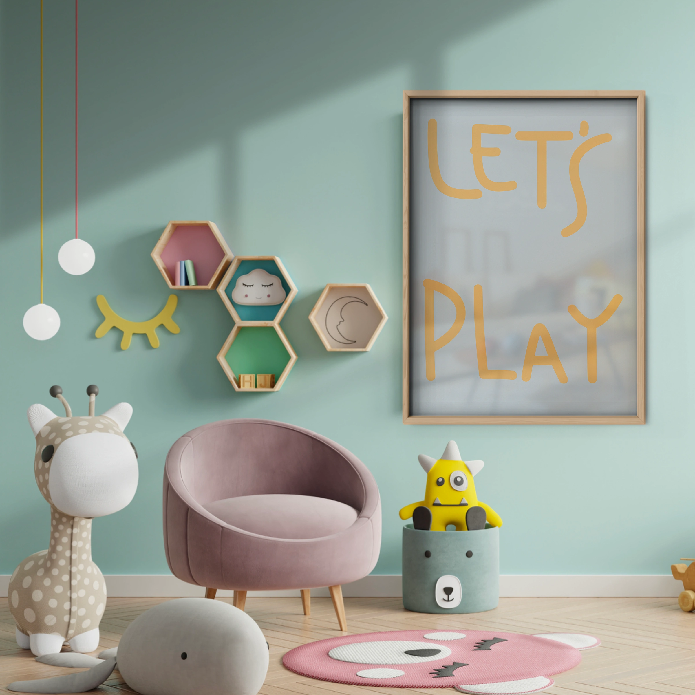 Let's Play Nursery Print - baby room wall decor print