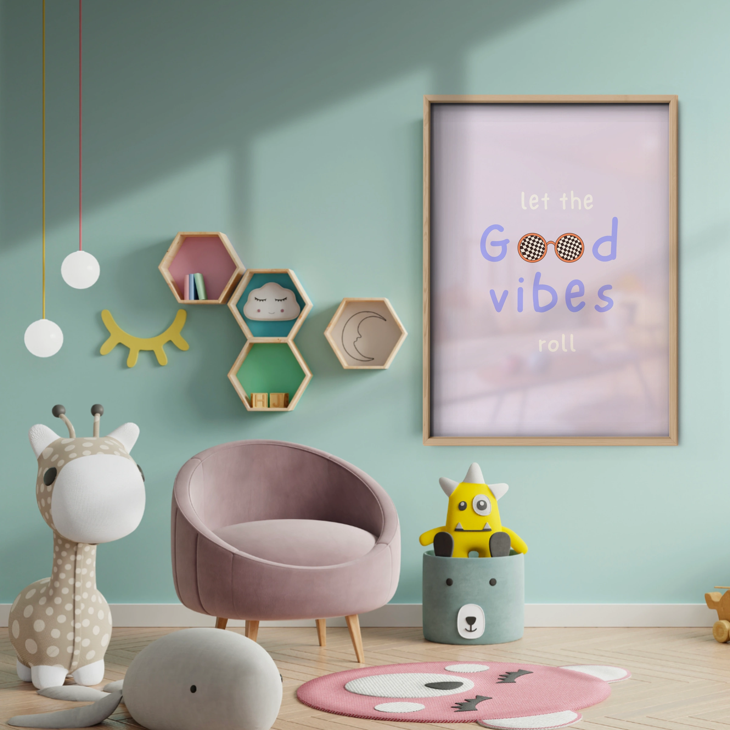 Let the Good Vibes Roll Nursery Print - baby room wall decor print