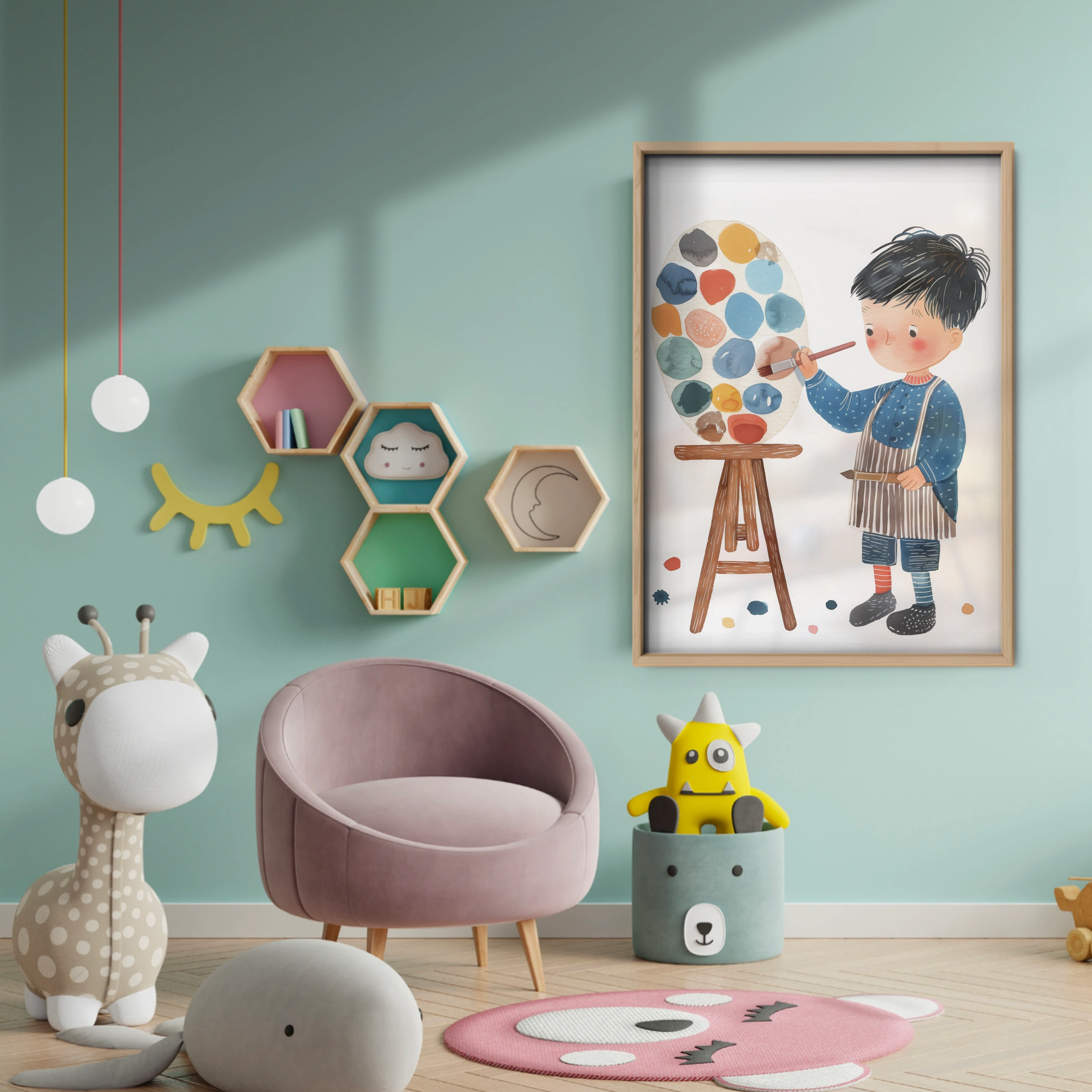 Little Artist Nursery Print - baby room wall decor print
