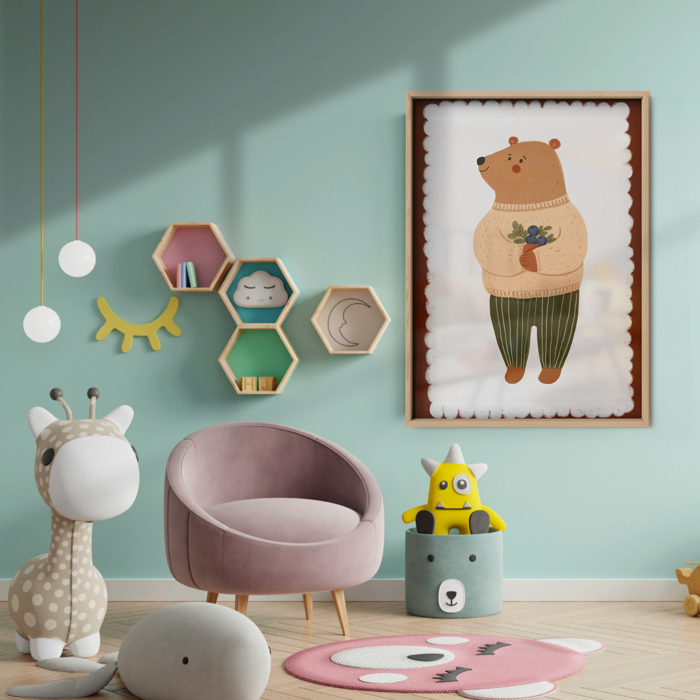 Little Capybara Nursery Print - baby room wall decor print