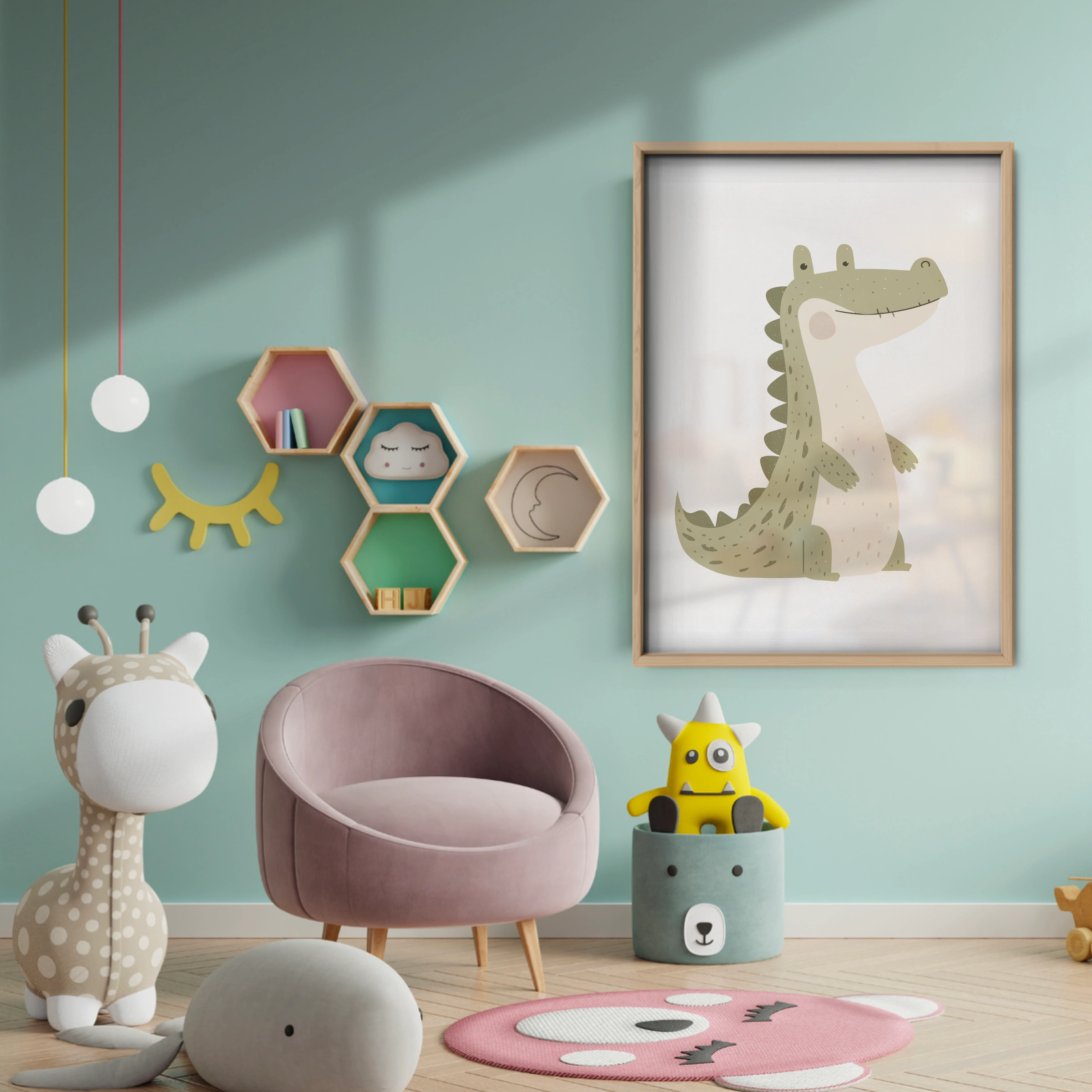 Little Crocodile Nursery Print - baby room wall decor print
