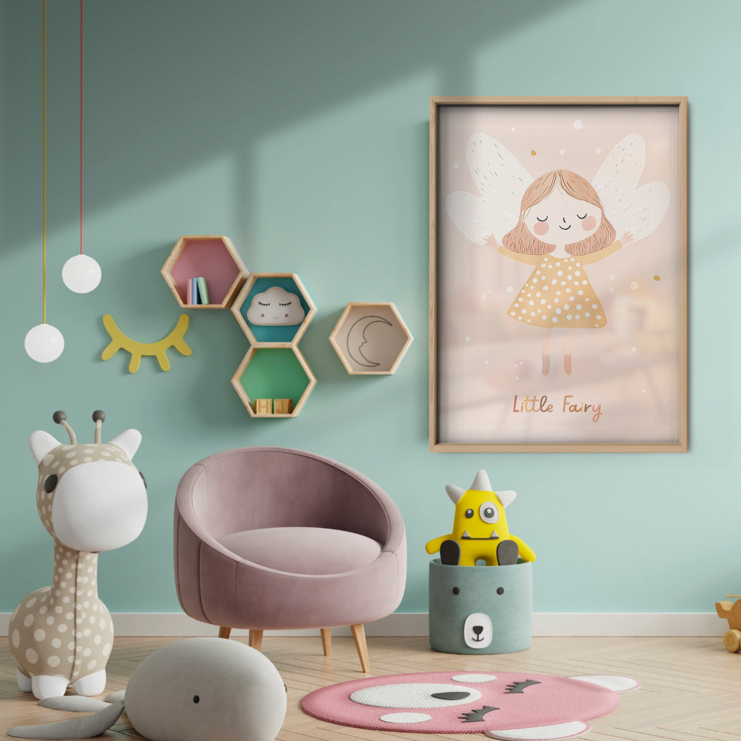 Little Fairy Nursery Print - baby room wall decor print