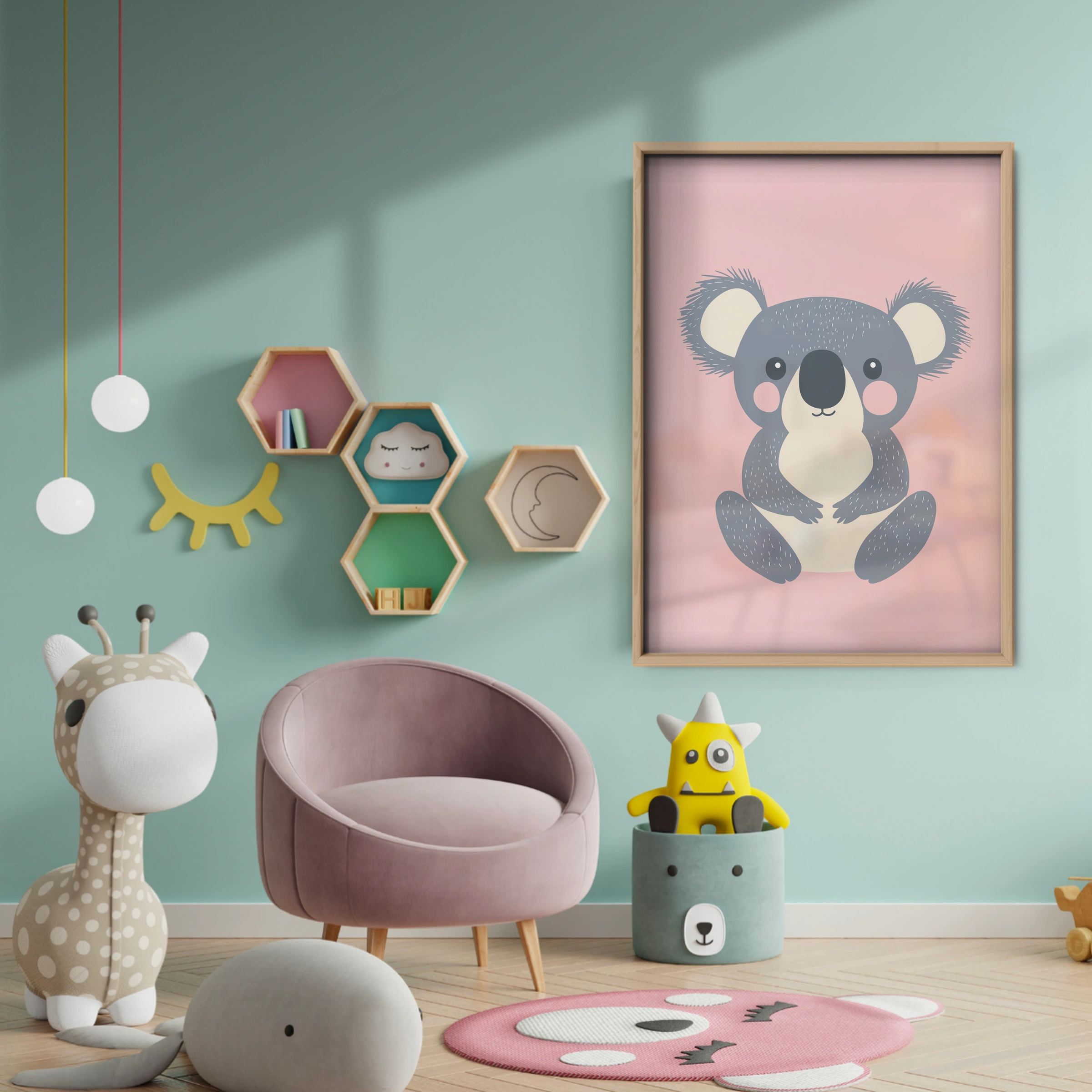 Little Koala Nursery Print - baby room wall decor print