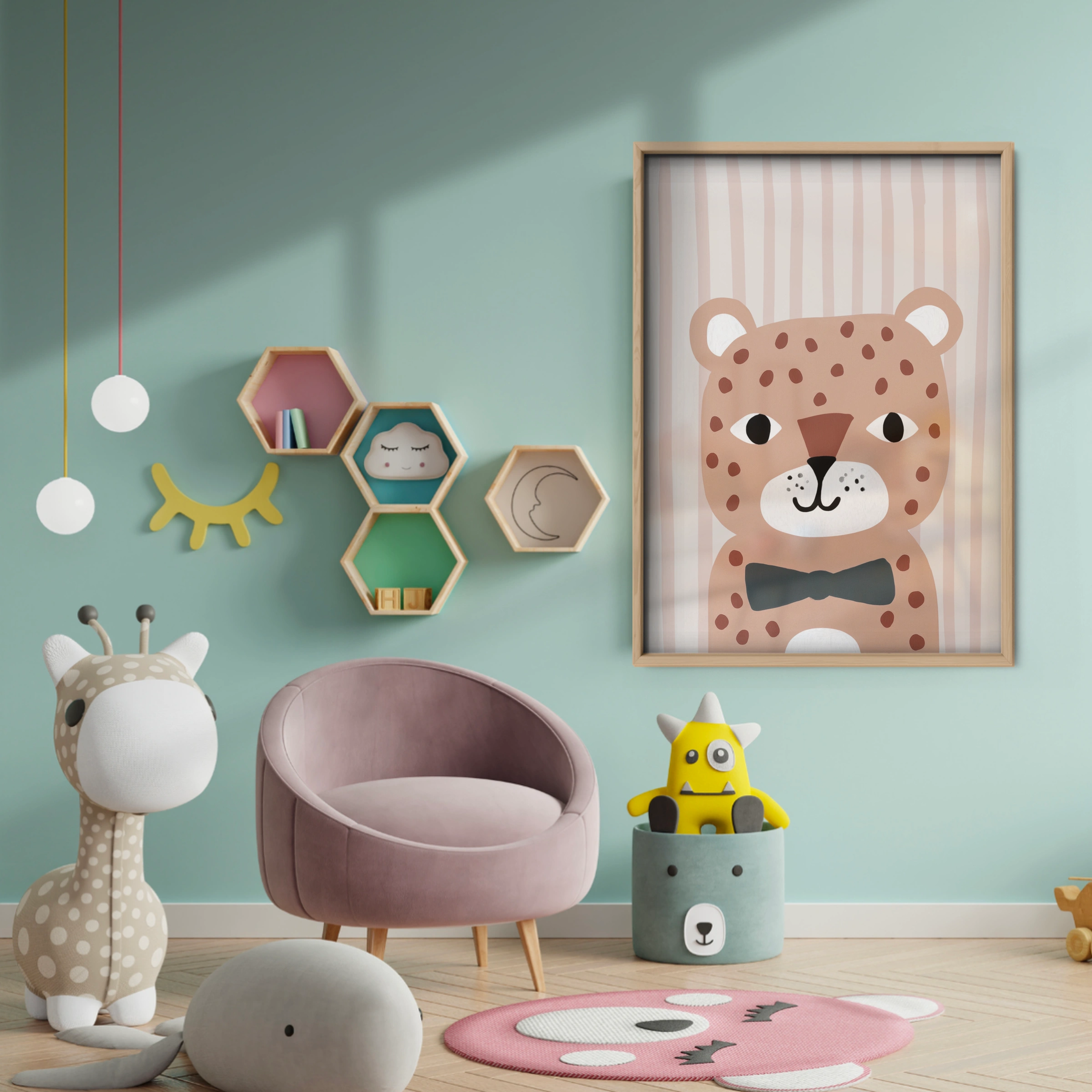 Little Leopard Nursery Print - baby room wall decor print