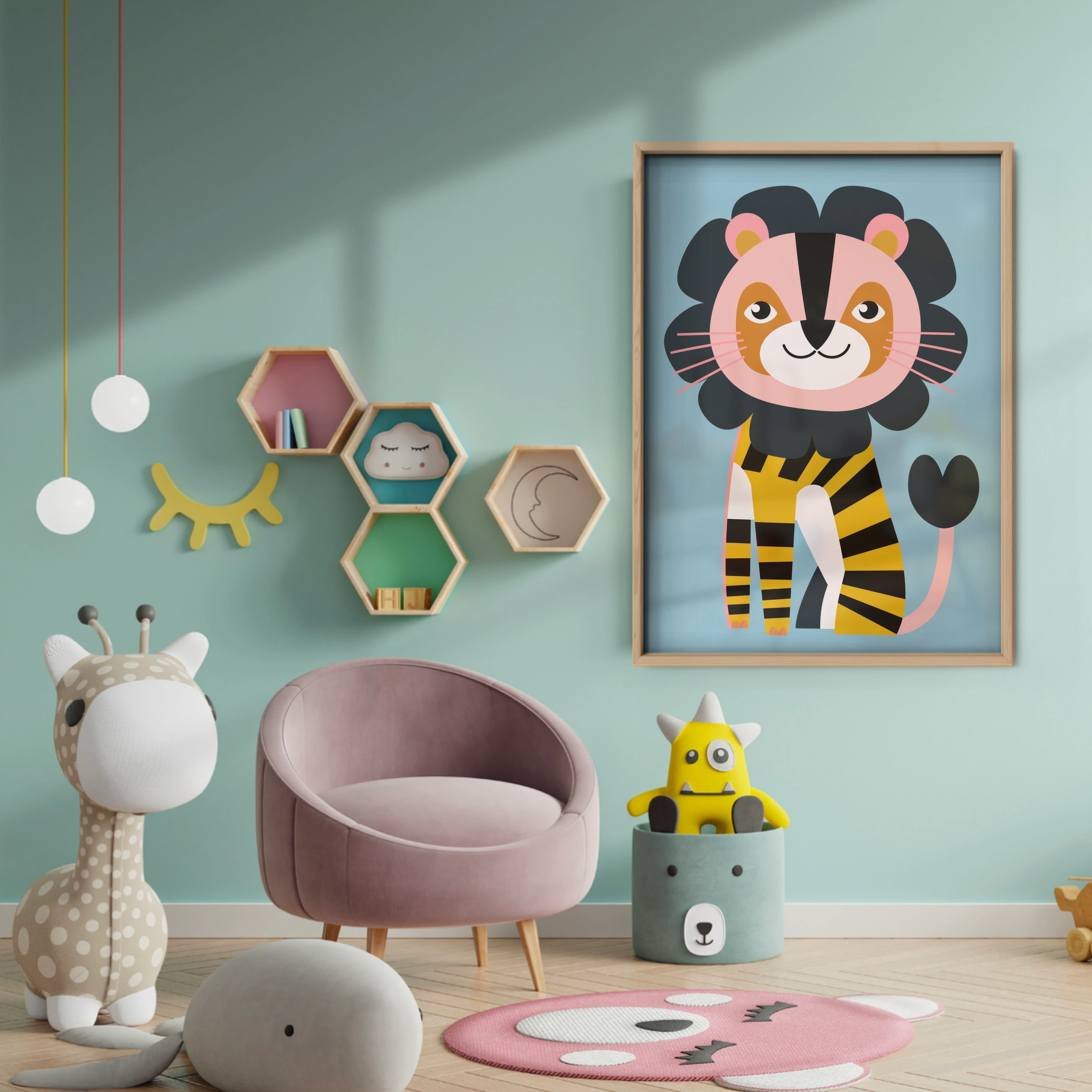 Little Lion Nursery Print - baby room wall decor print