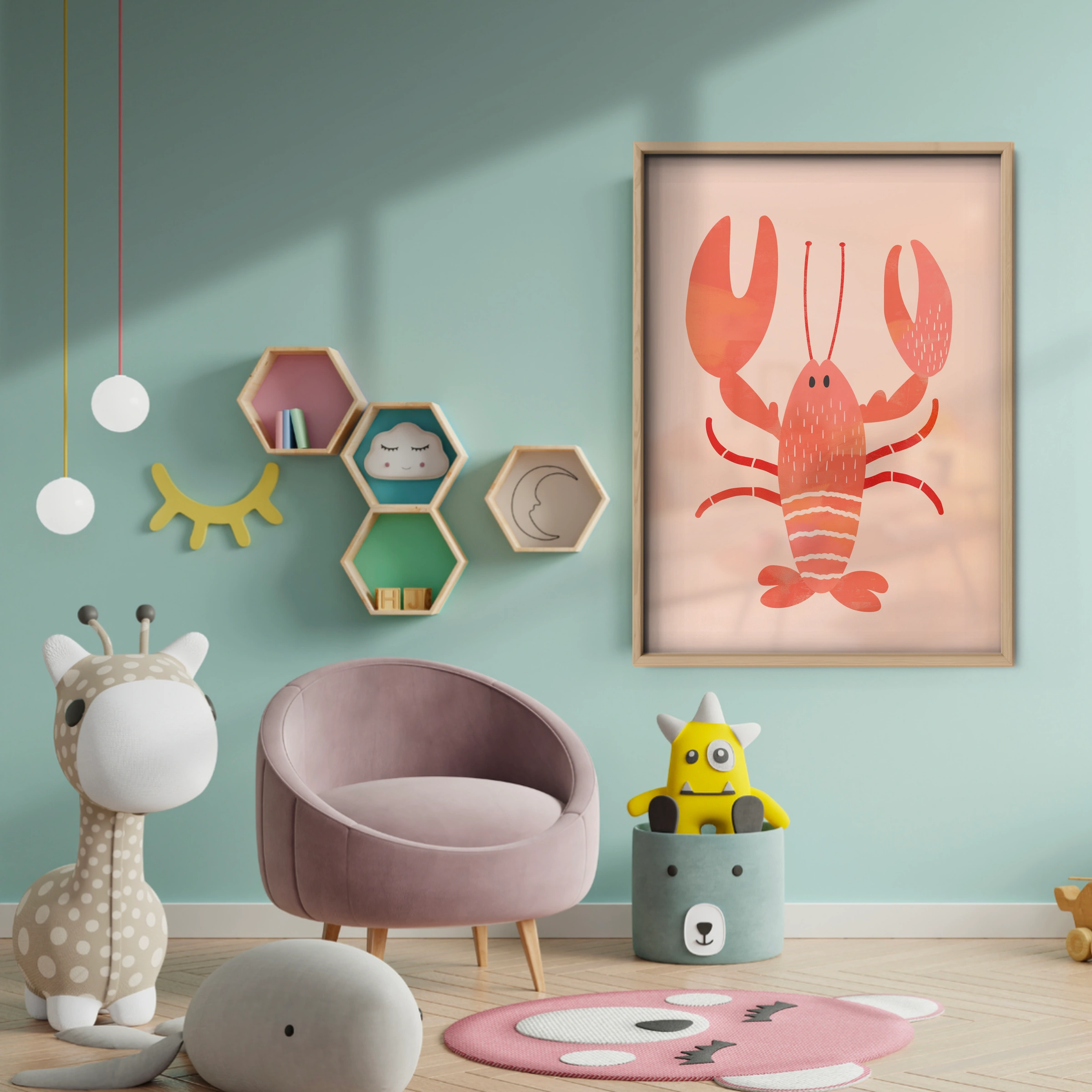 Little Lobster Two Nursery Print - baby room wall decor print