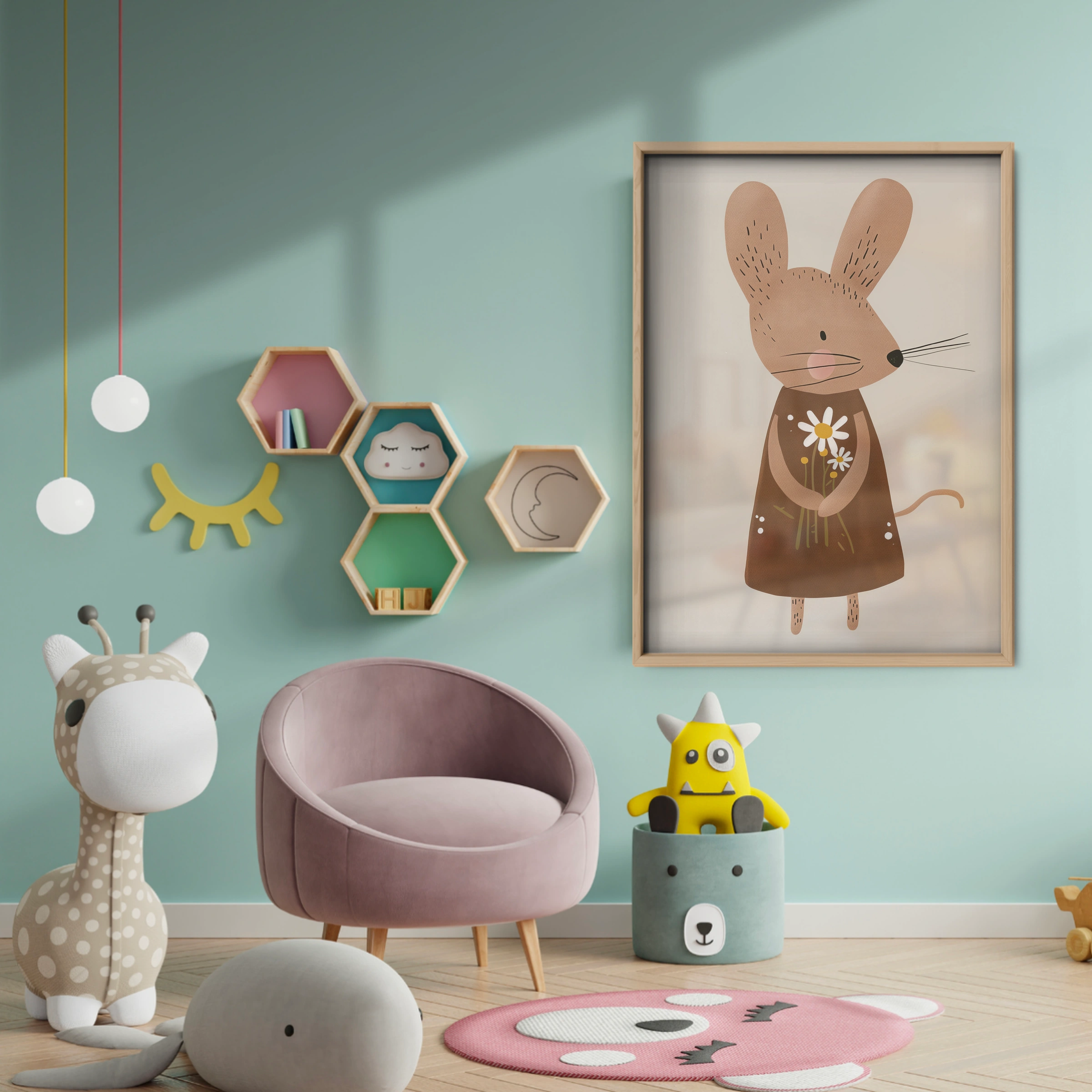 Little Mouse Nursery Print - baby room wall decor print