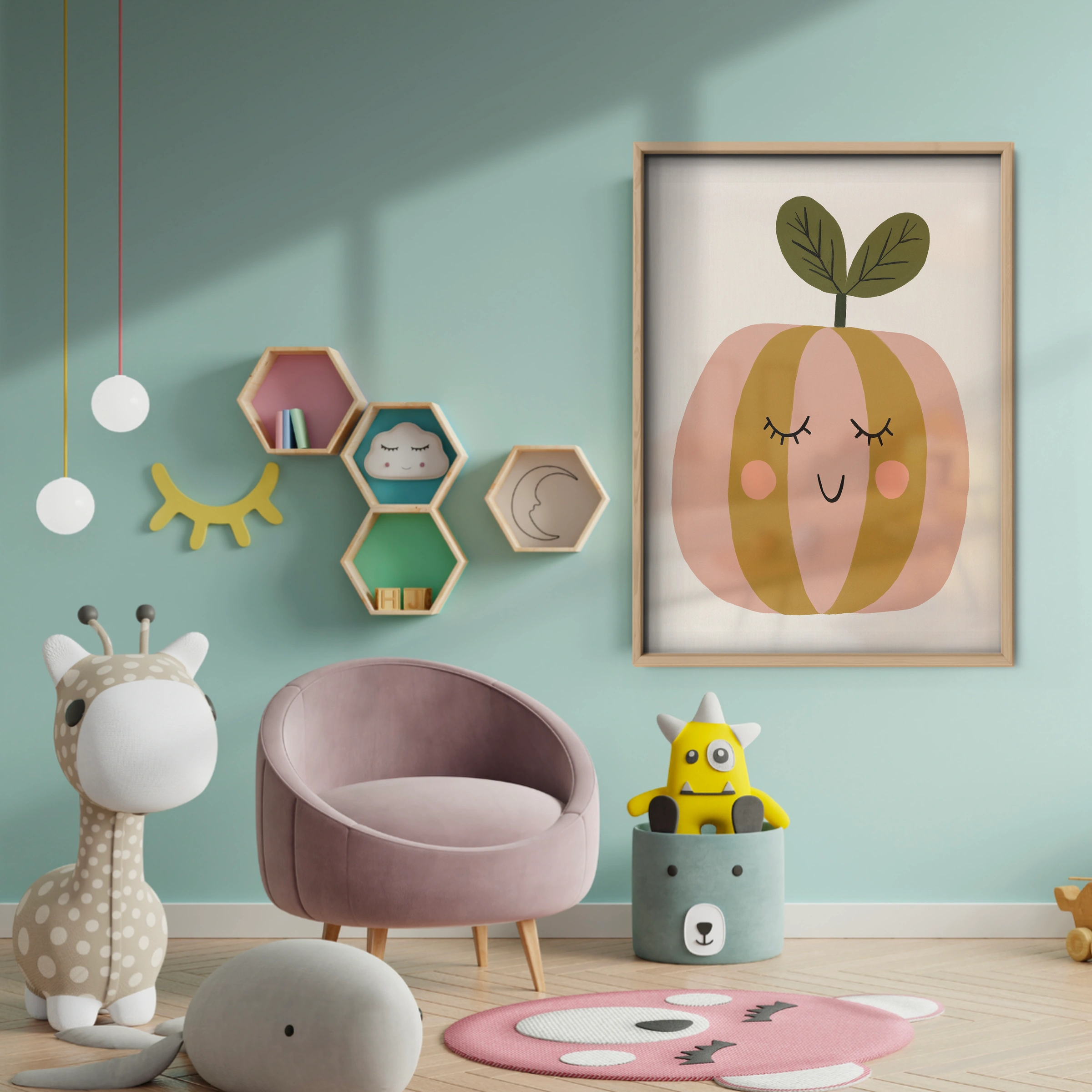 Little Pumpkin Nursery Print - baby room wall decor print