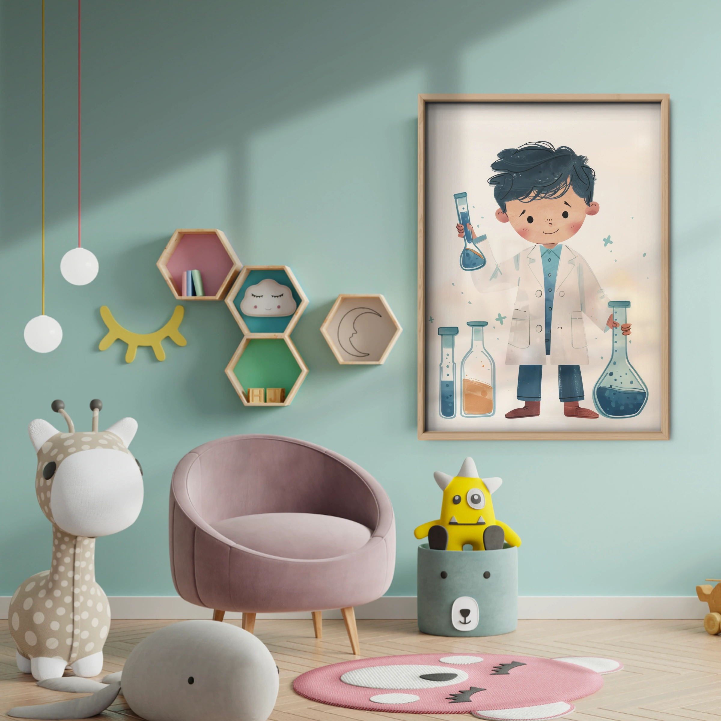Little Scientist Nursery Print - baby room wall decor print