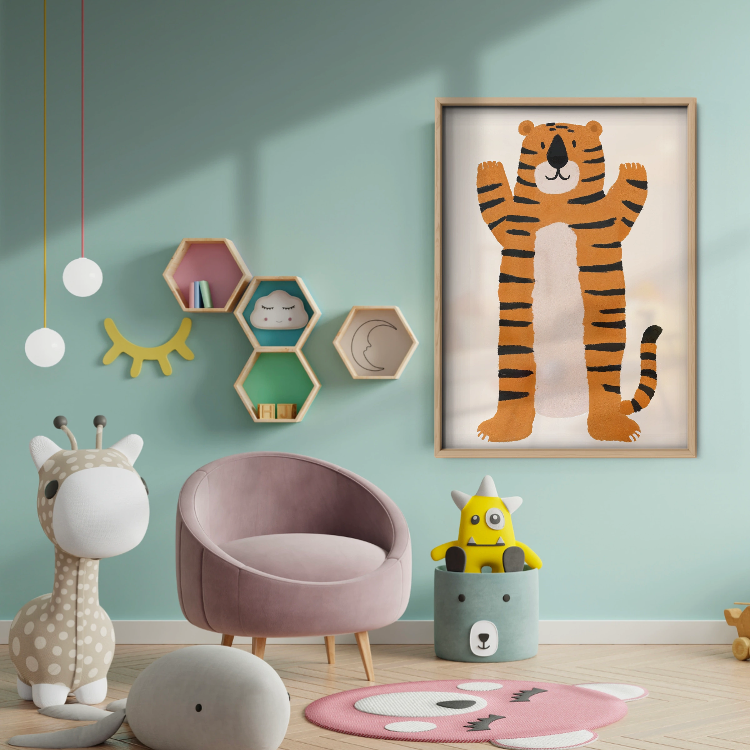 Little Tiger Nursery Print - baby room wall decor print