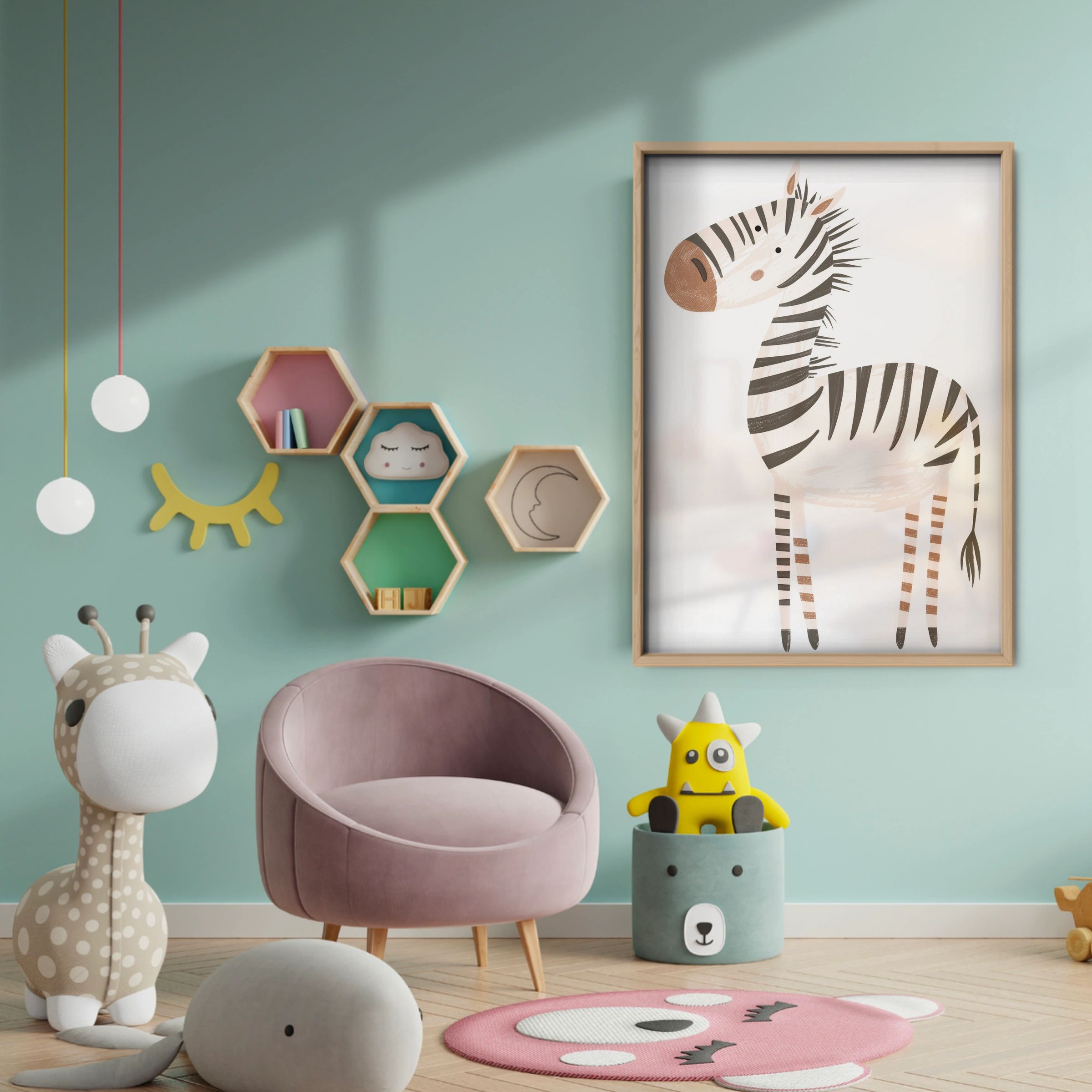 Little Zebra Nursery Print - baby room wall decor print