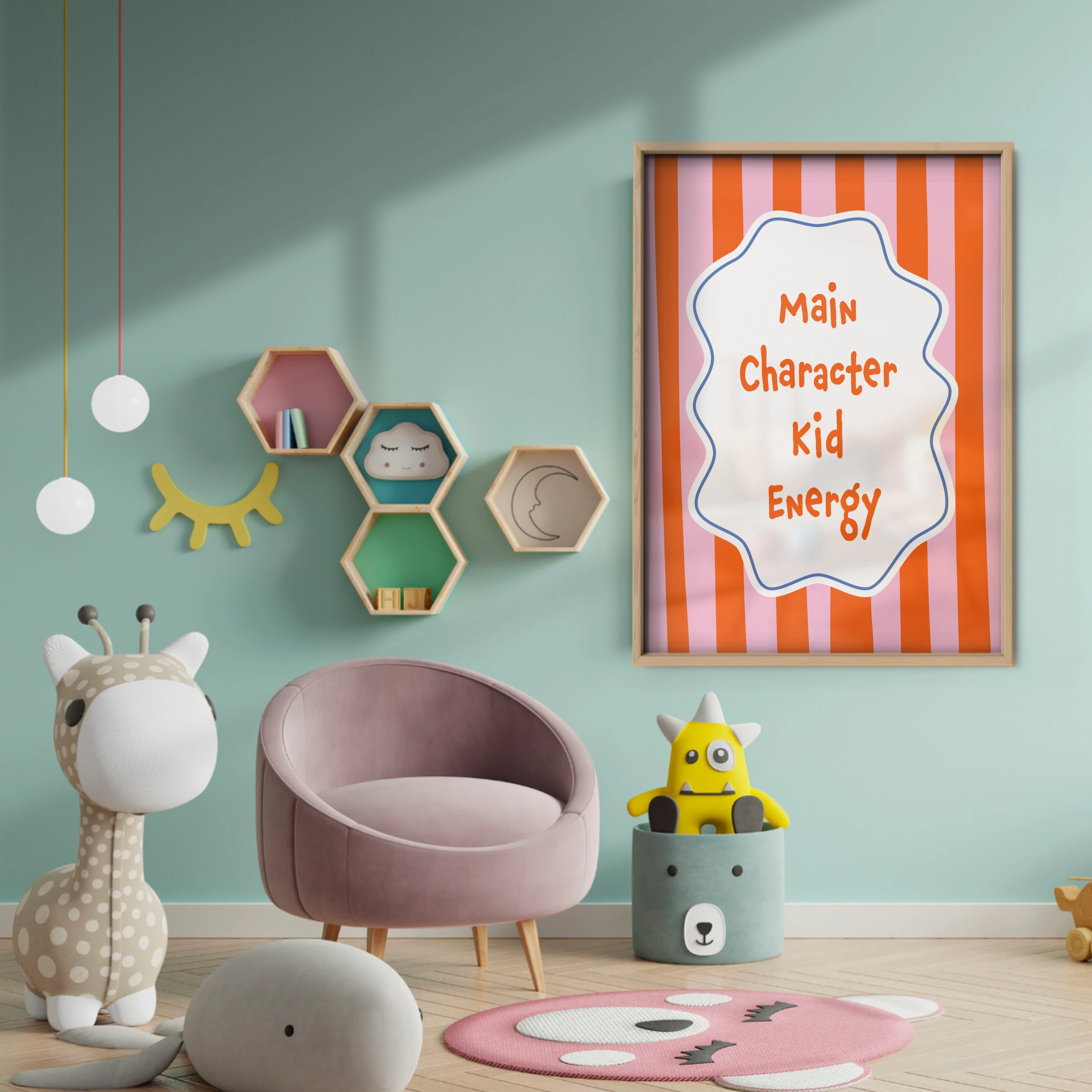 Main Character Kid Energy Nursery Print - baby room wall decor print