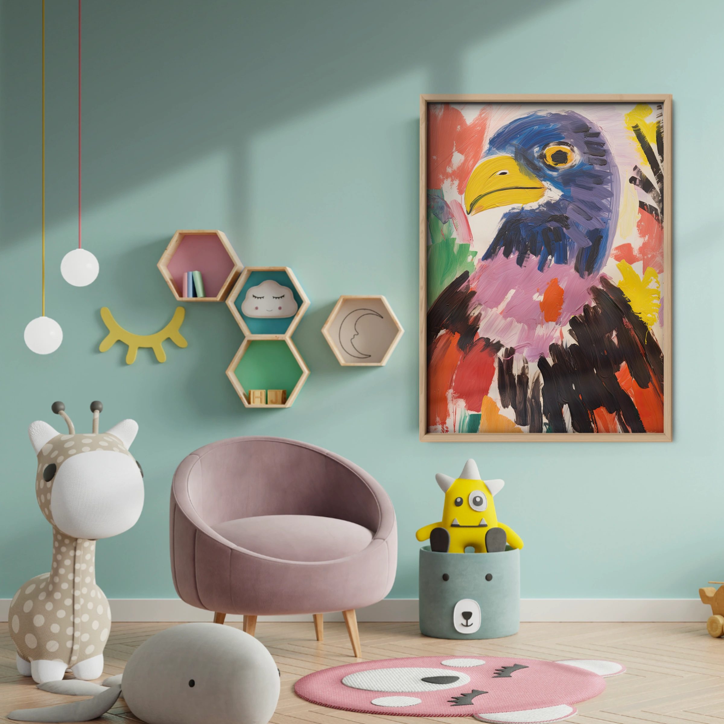 Majestic Eagle Nursery Print - baby room wall decor print