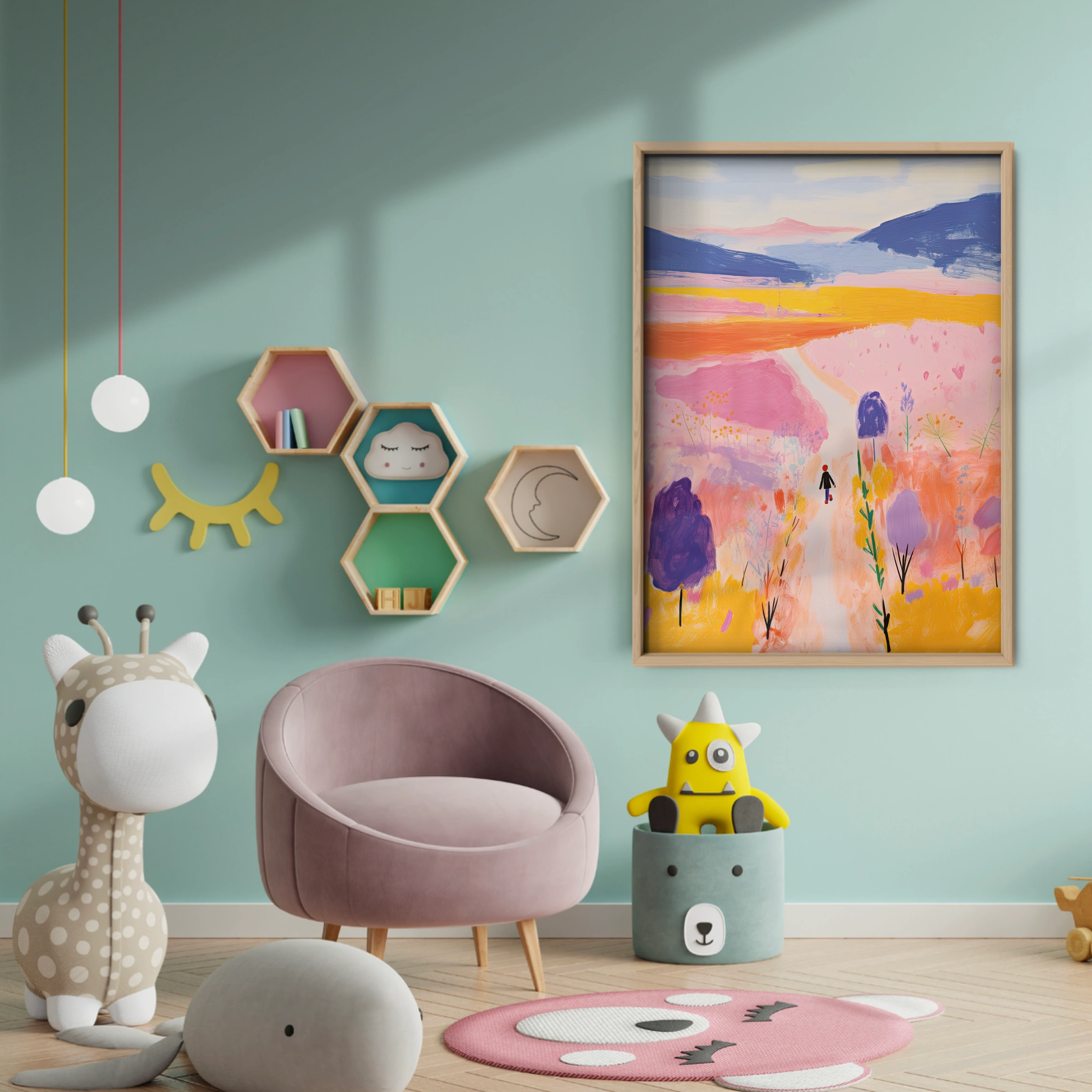 Meadow Path Nursery Print - baby room wall decor print