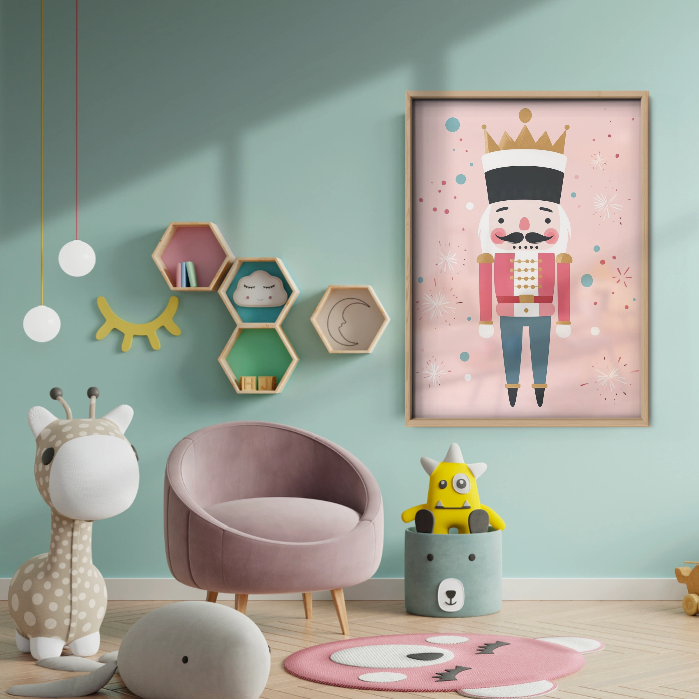 Nutcracker Christmas Print - baby room wall decor print