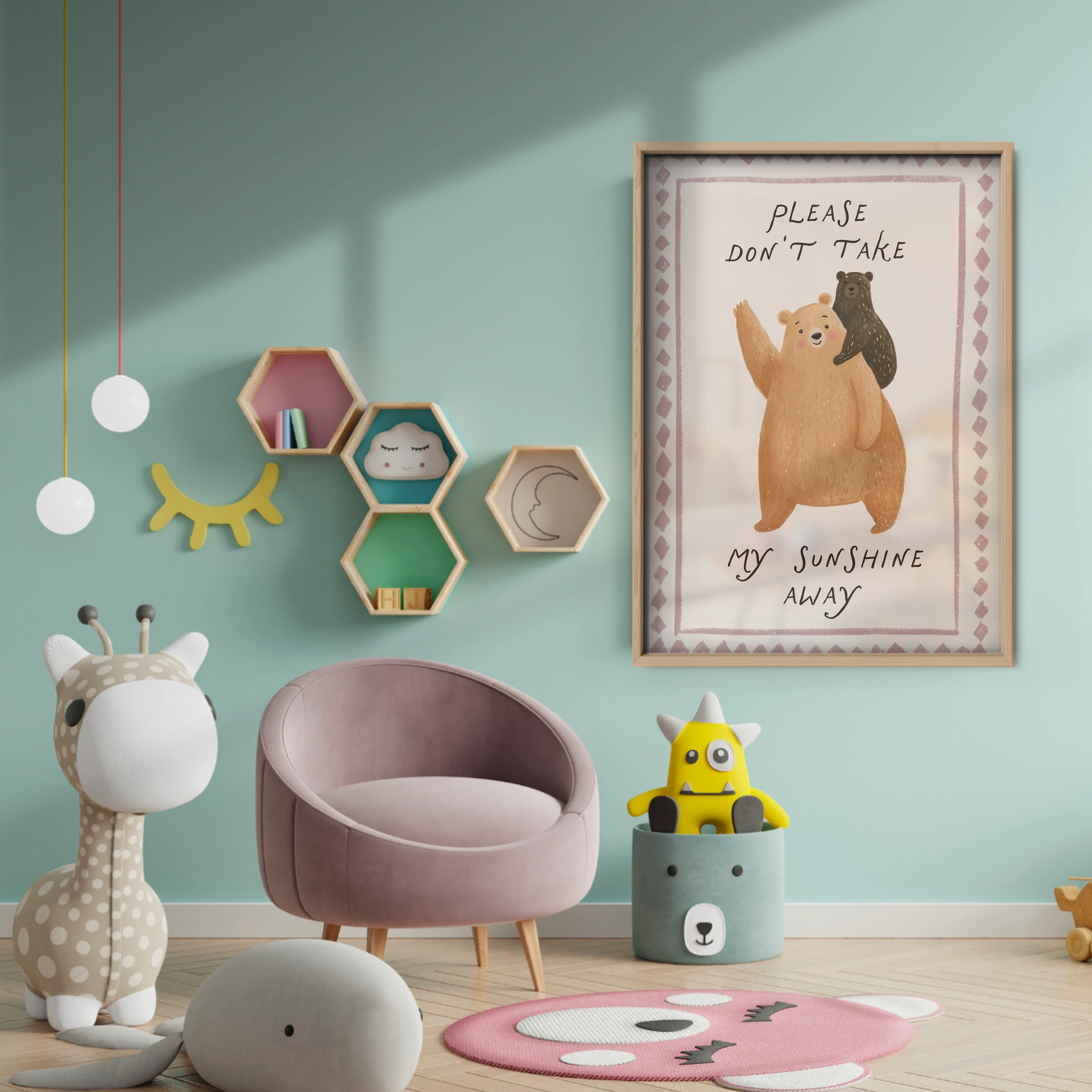 Please Don't Take My Sunshine Away Nursery Print - baby room wall decor print