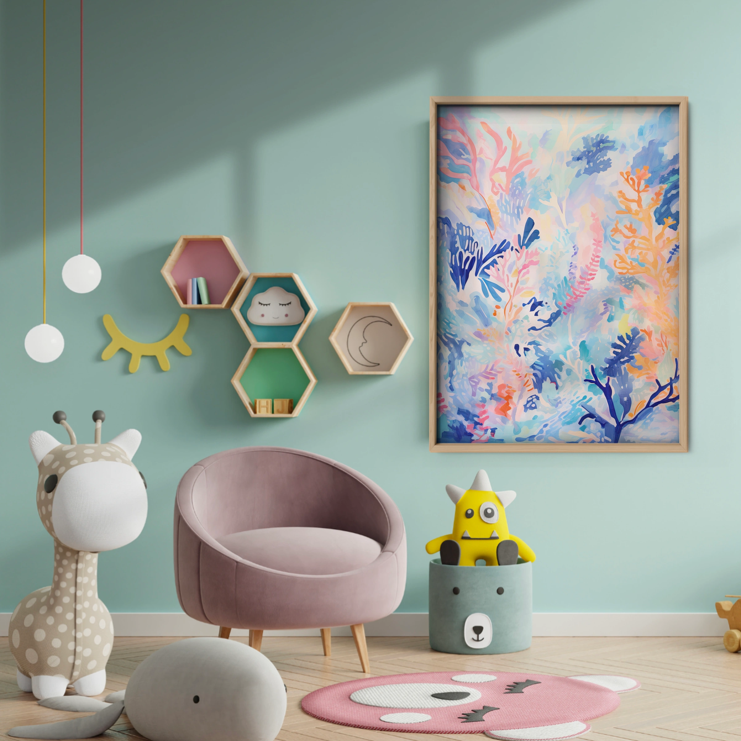Reef Painting Nursery Print - baby room wall decor print