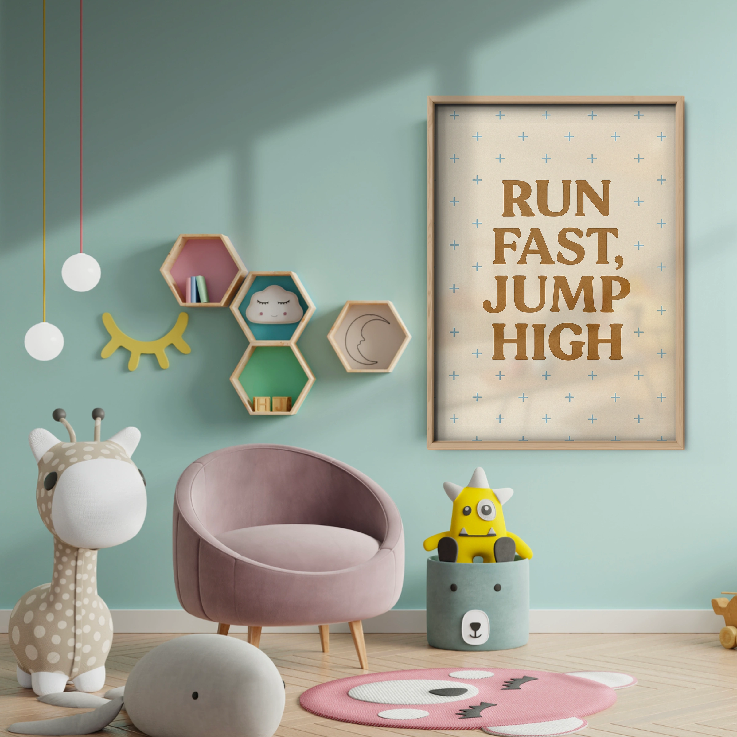 Run Fast Jump High Nursery Print - baby room wall decor print