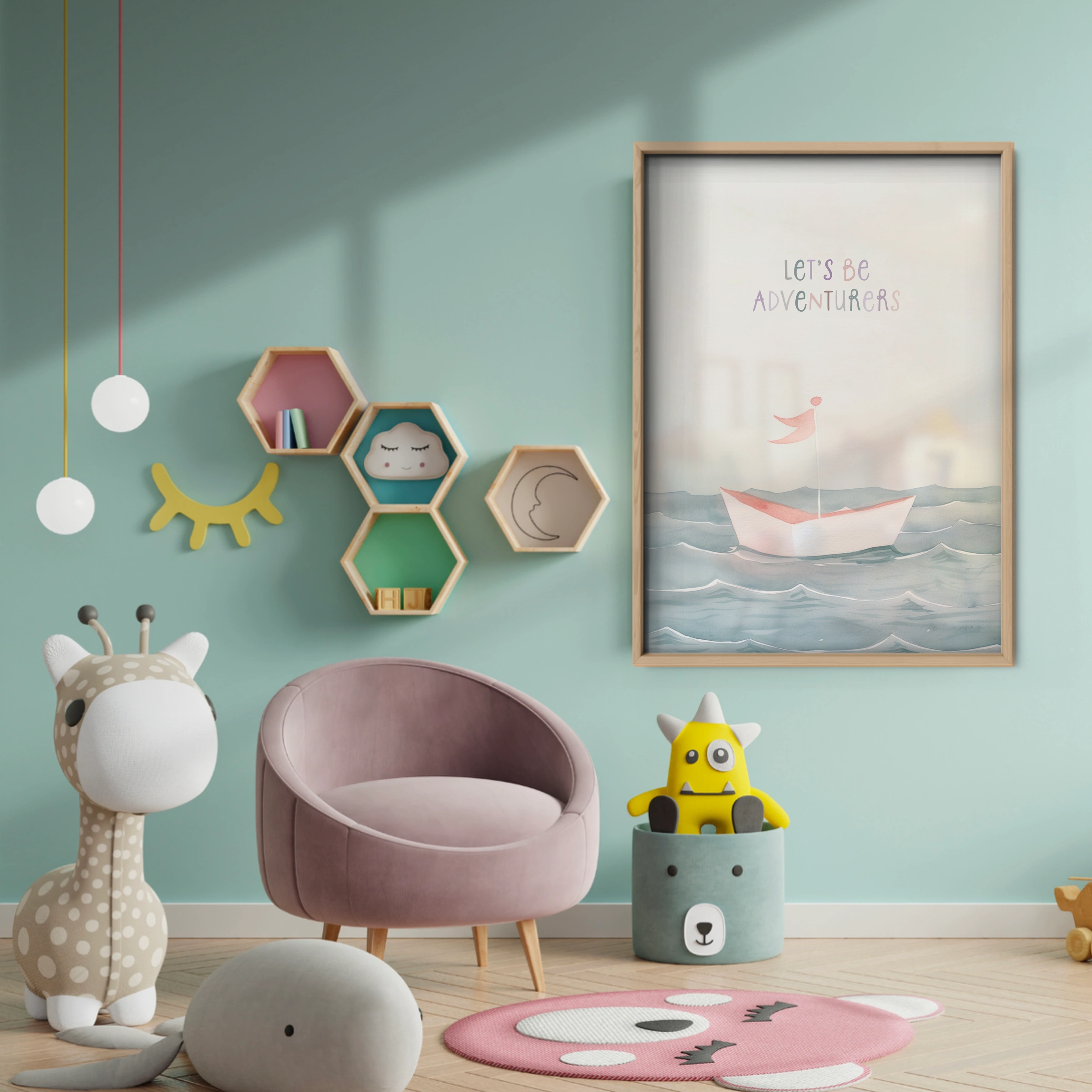 Sailing Boat Nursery Print - baby room wall decor print