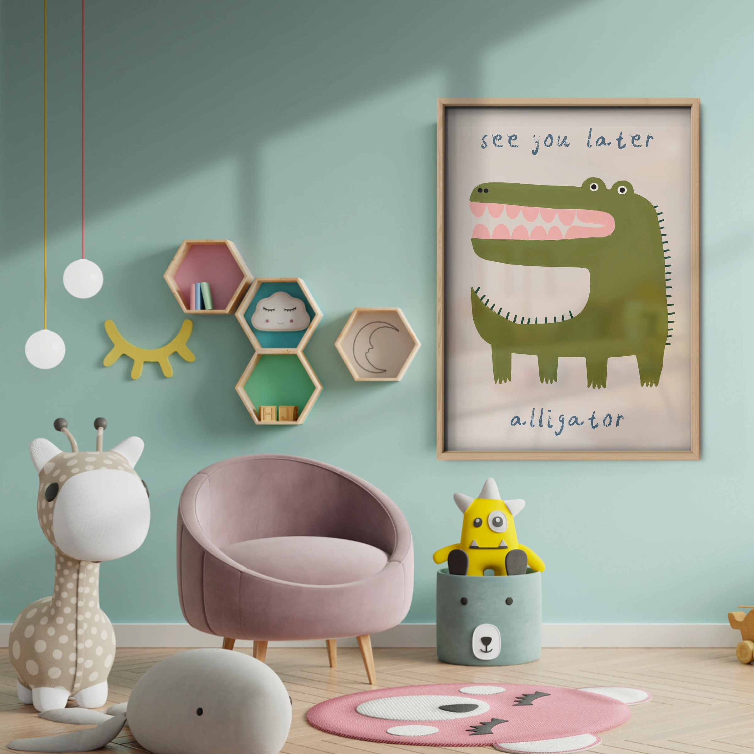 See You Later Alligator Nursery Print - baby room wall decor print