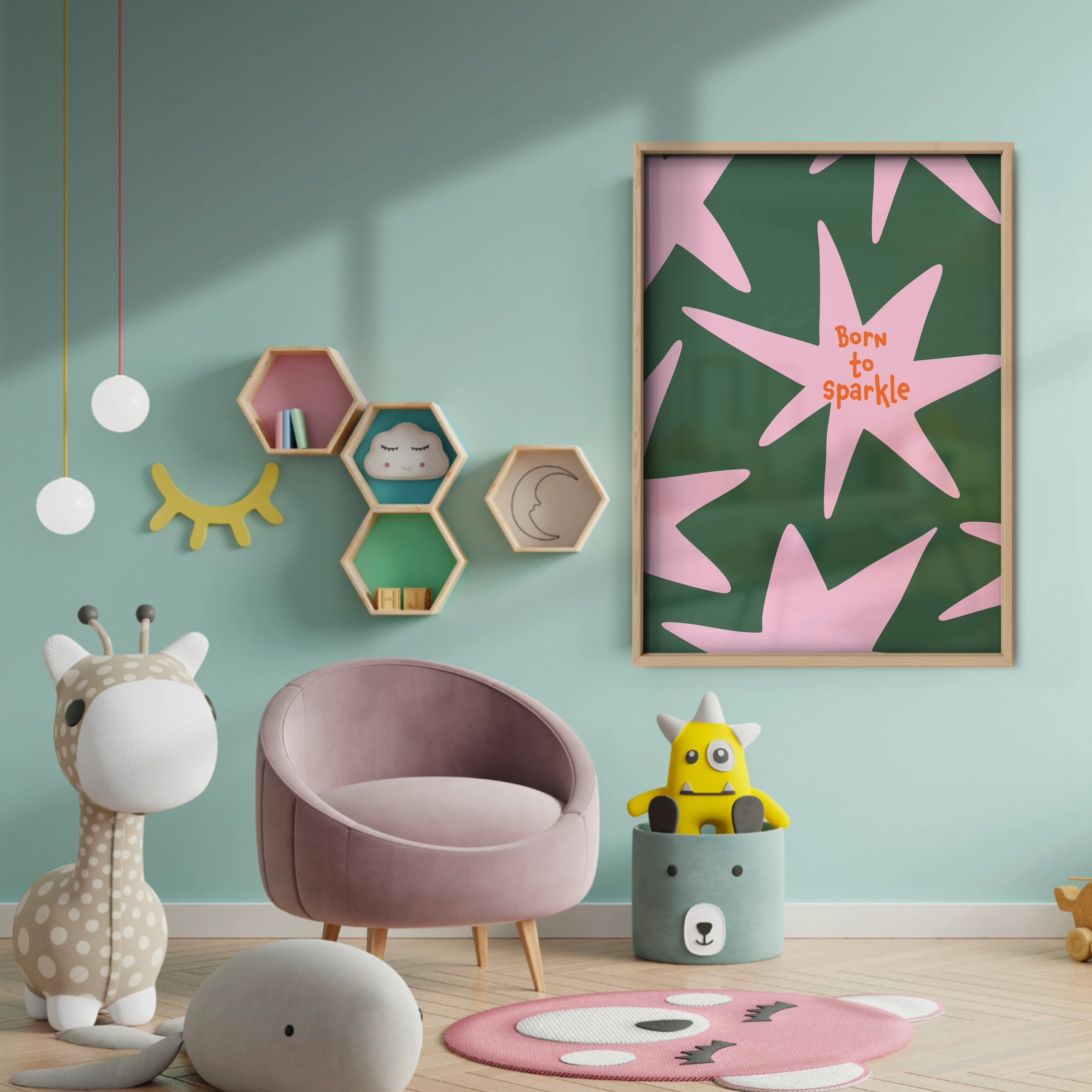 Shine Bright Star Nursery Print - baby room wall decor print