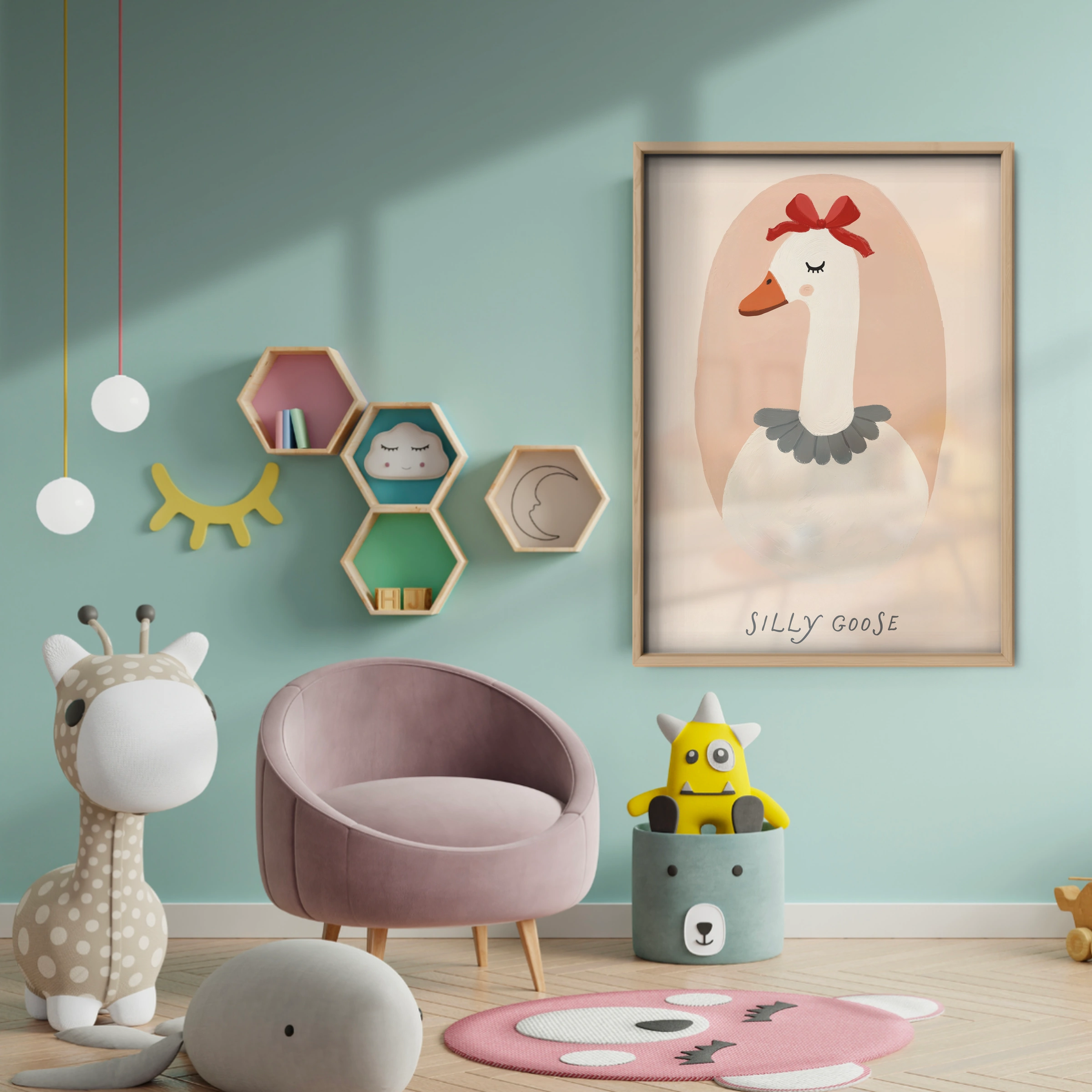 Silly Goose Nursery Print - baby room wall decor print